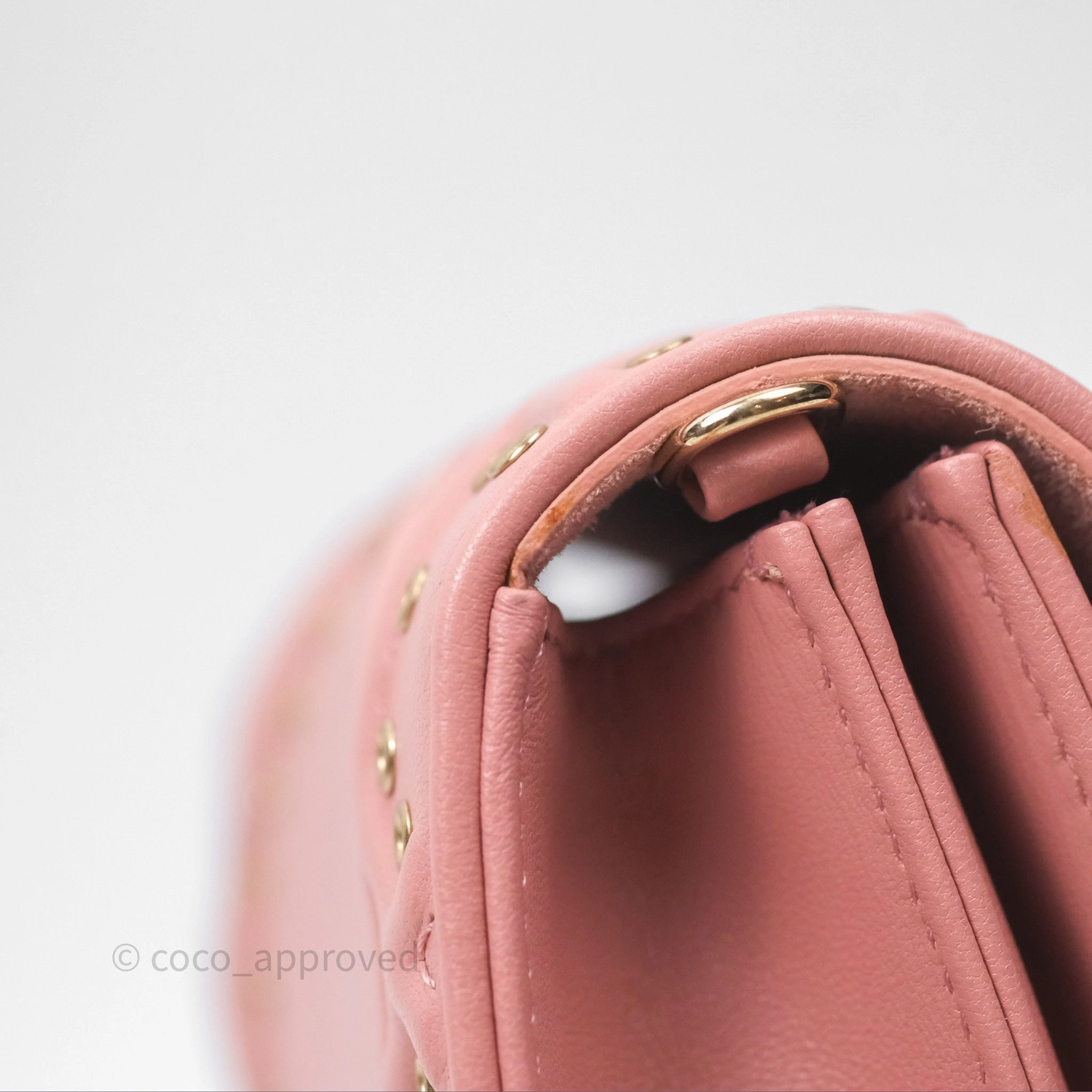 Christian Dior Lambskin Studded Vertical Diorama Dust Candy