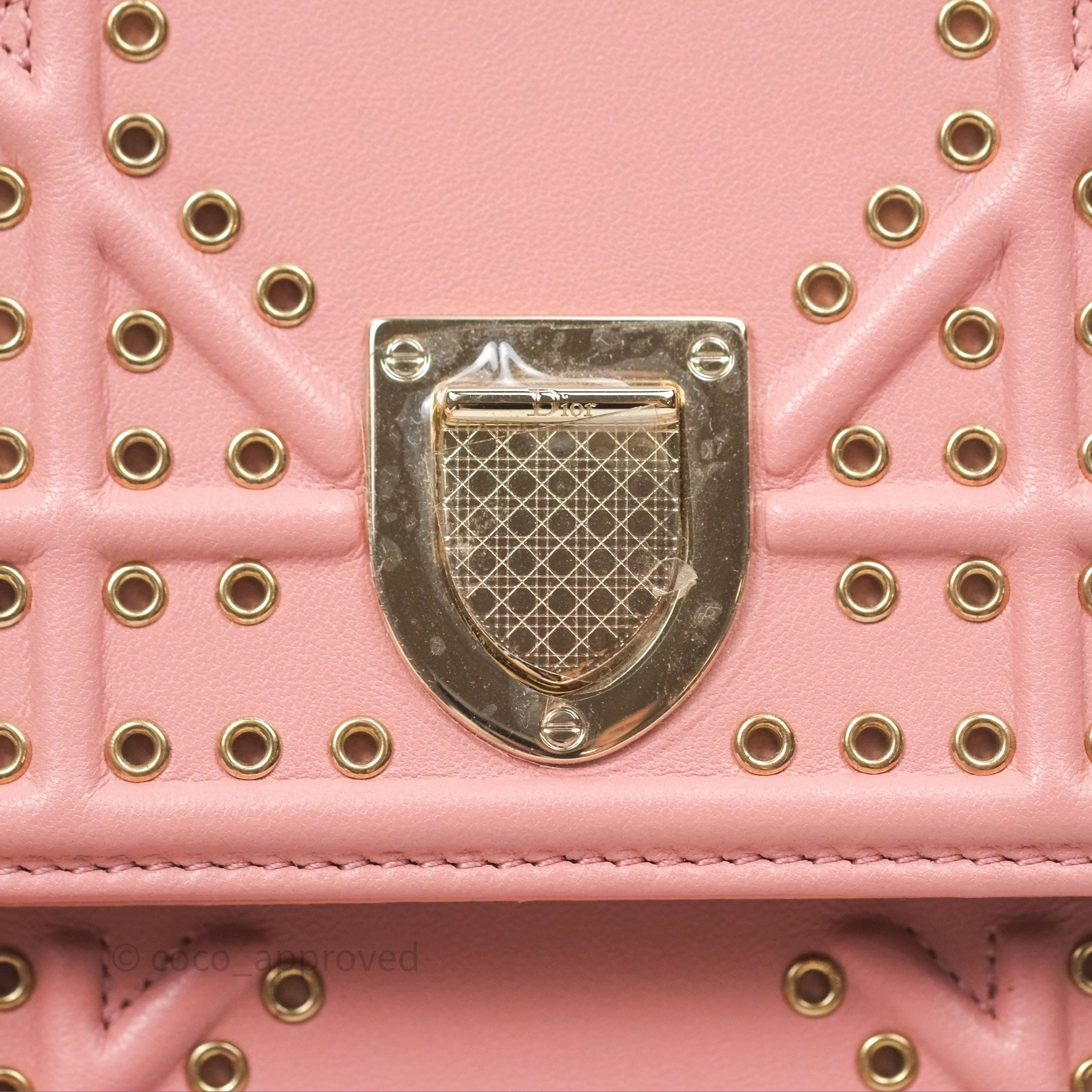 Christian Dior Lambskin Studded Vertical Diorama Dust Candy