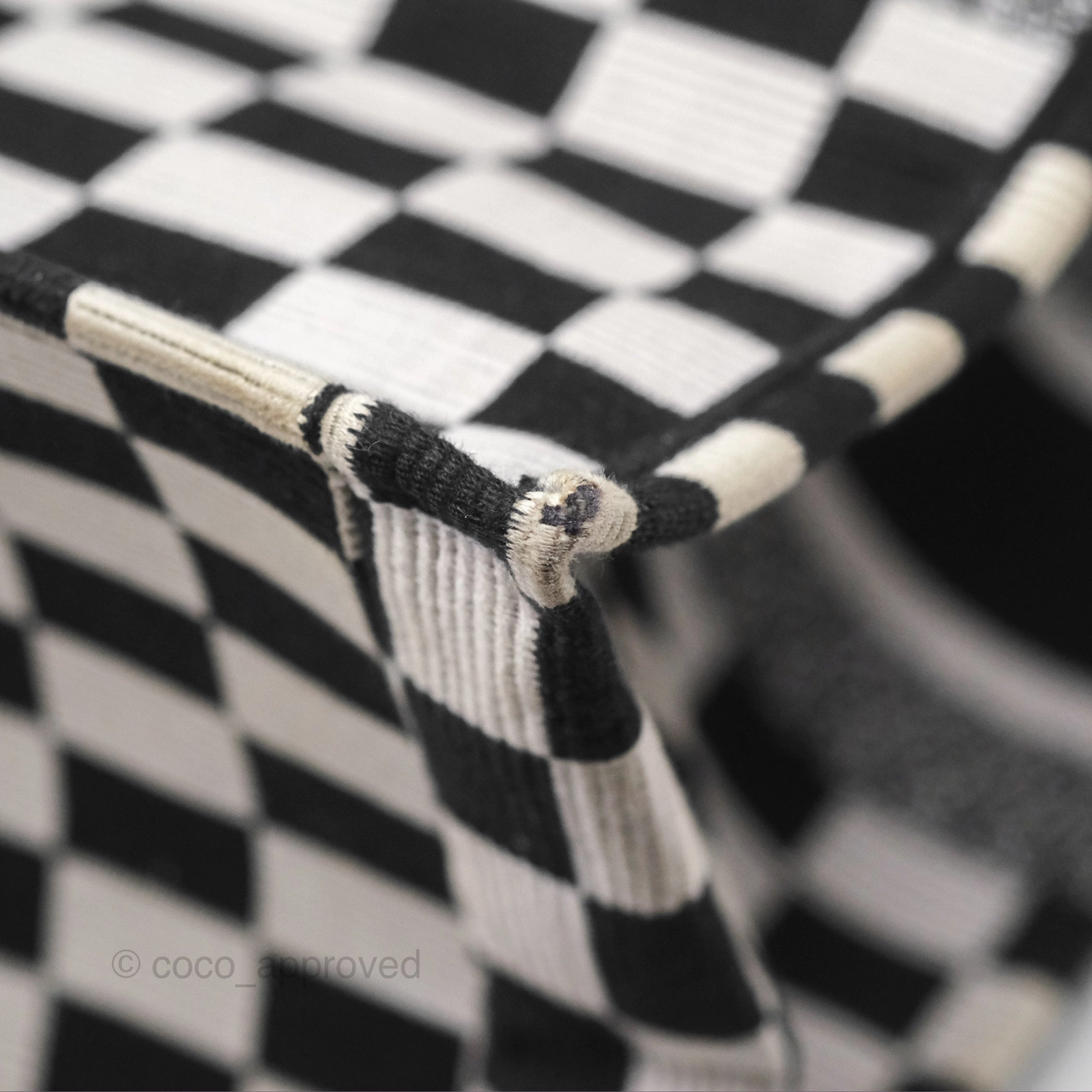 Christian Dior Large Book Tote Checkered Black/ White Canvas