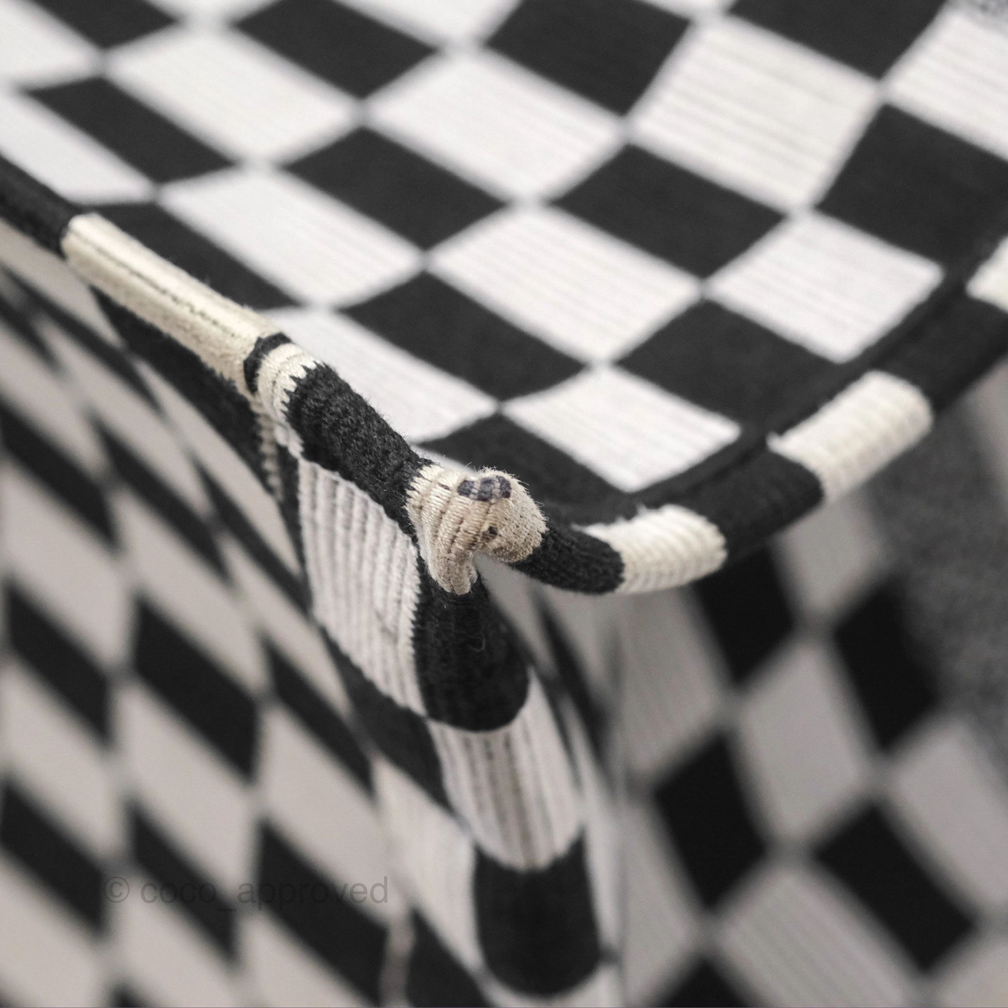 Christian Dior Large Book Tote Checkered Black/ White Canvas