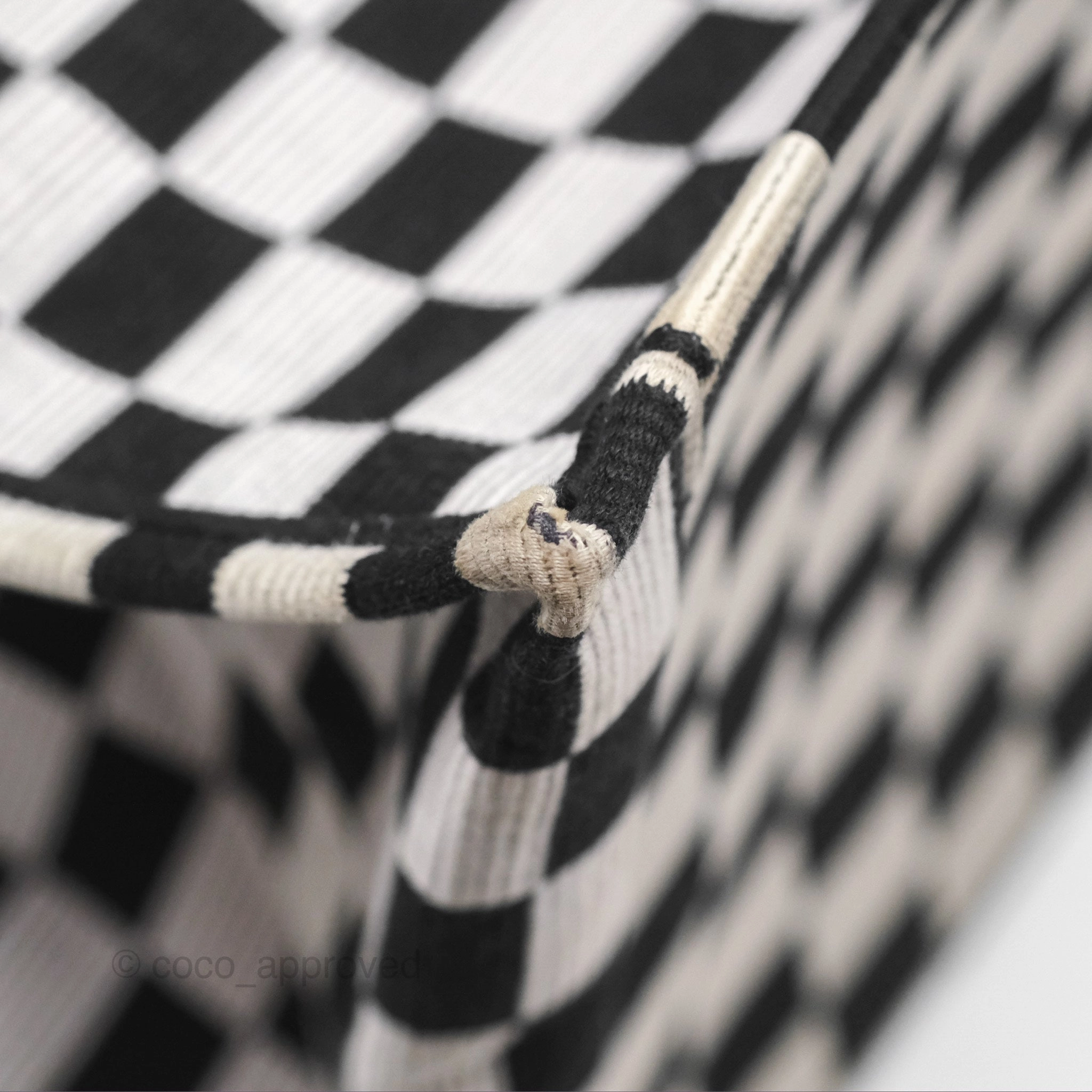 Christian Dior Large Book Tote Checkered Black/ White Canvas