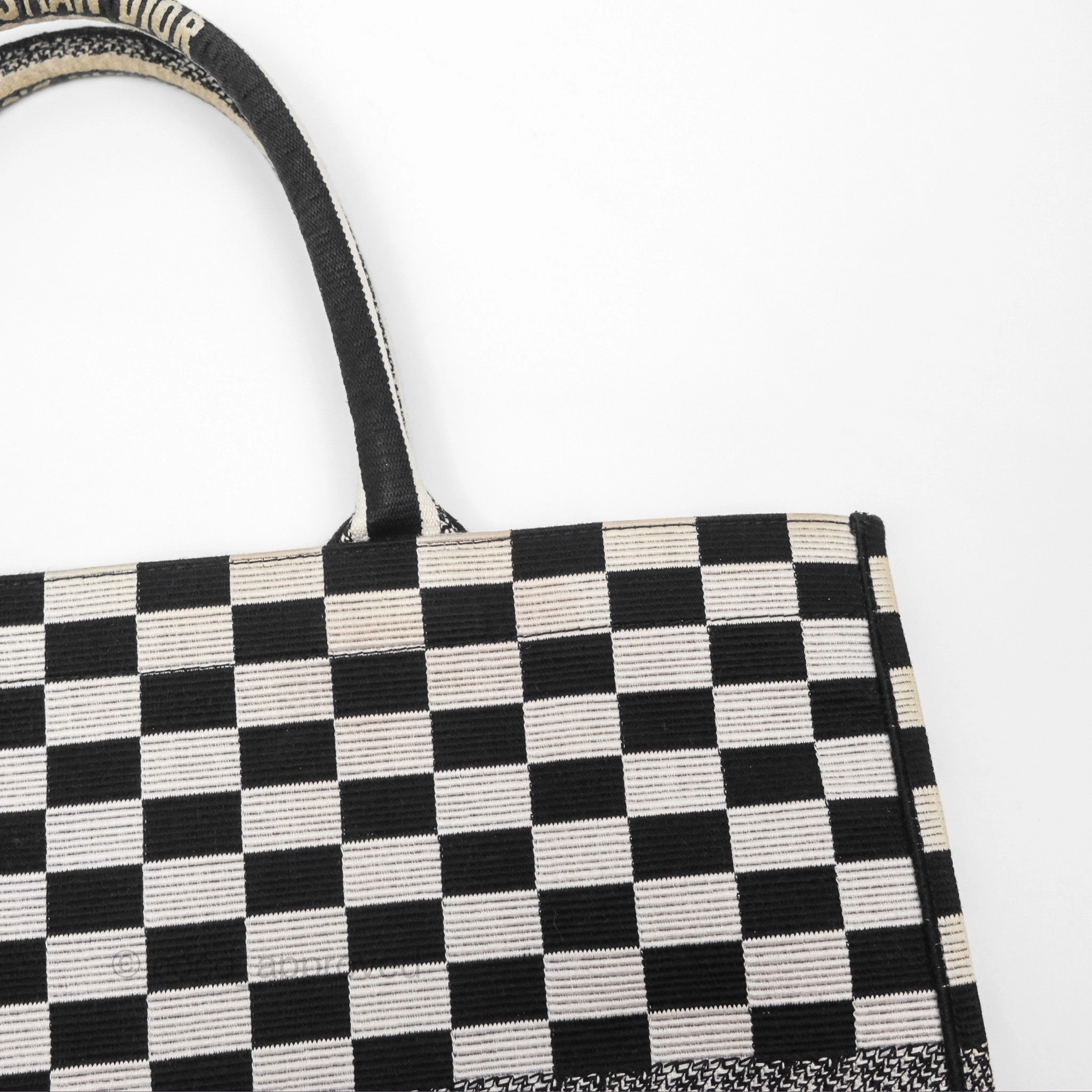 Christian Dior Large Book Tote Checkered Black/ White Canvas