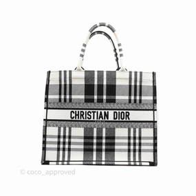 Christian Dior Large Check'n'Dior Book Tote Black/ White Canvas