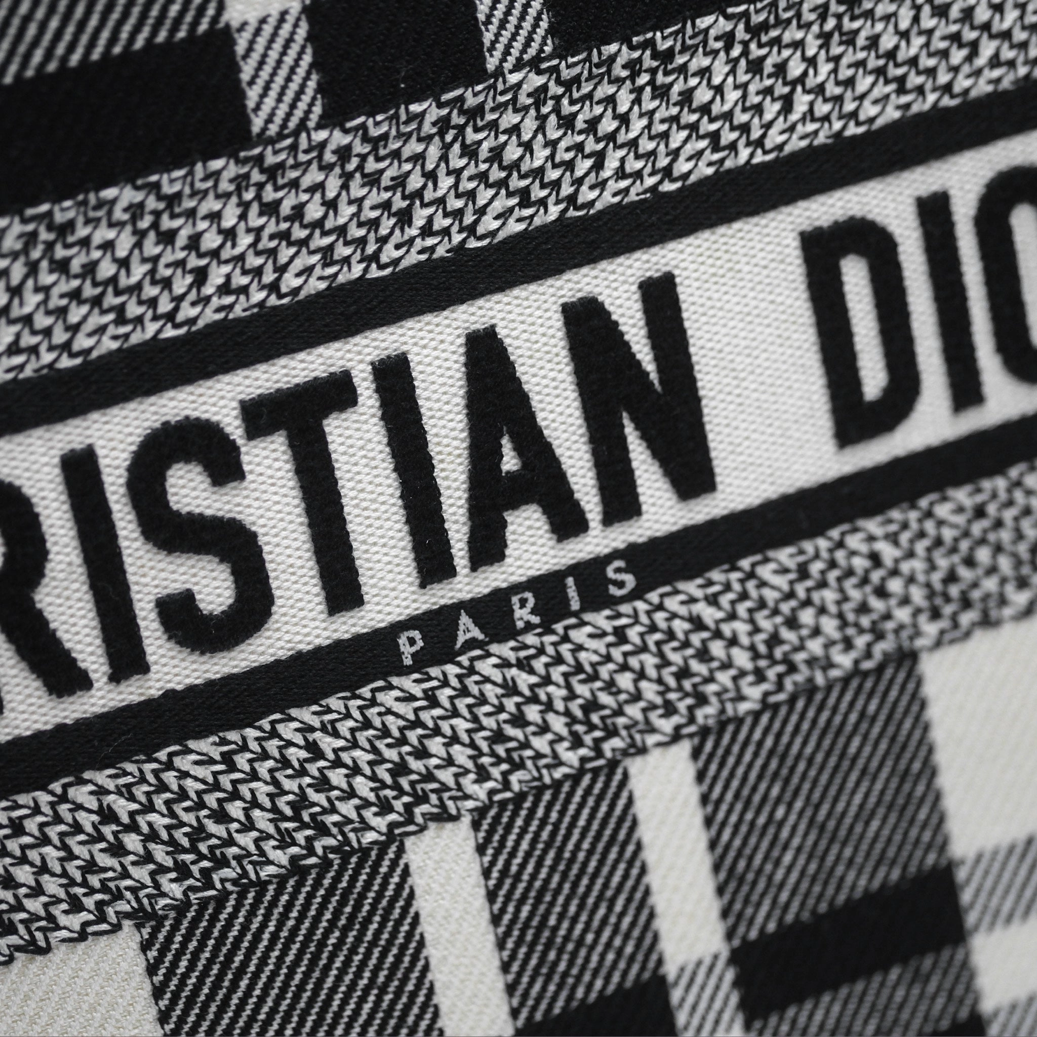 Christian Dior Large Check'n'Dior Book Tote Black/ White Canvas