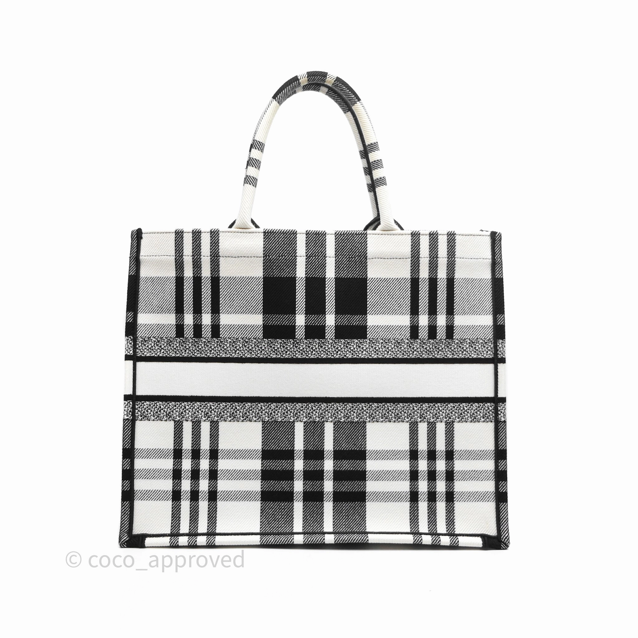 Christian Dior Large Check'n'Dior Book Tote Black/ White Canvas