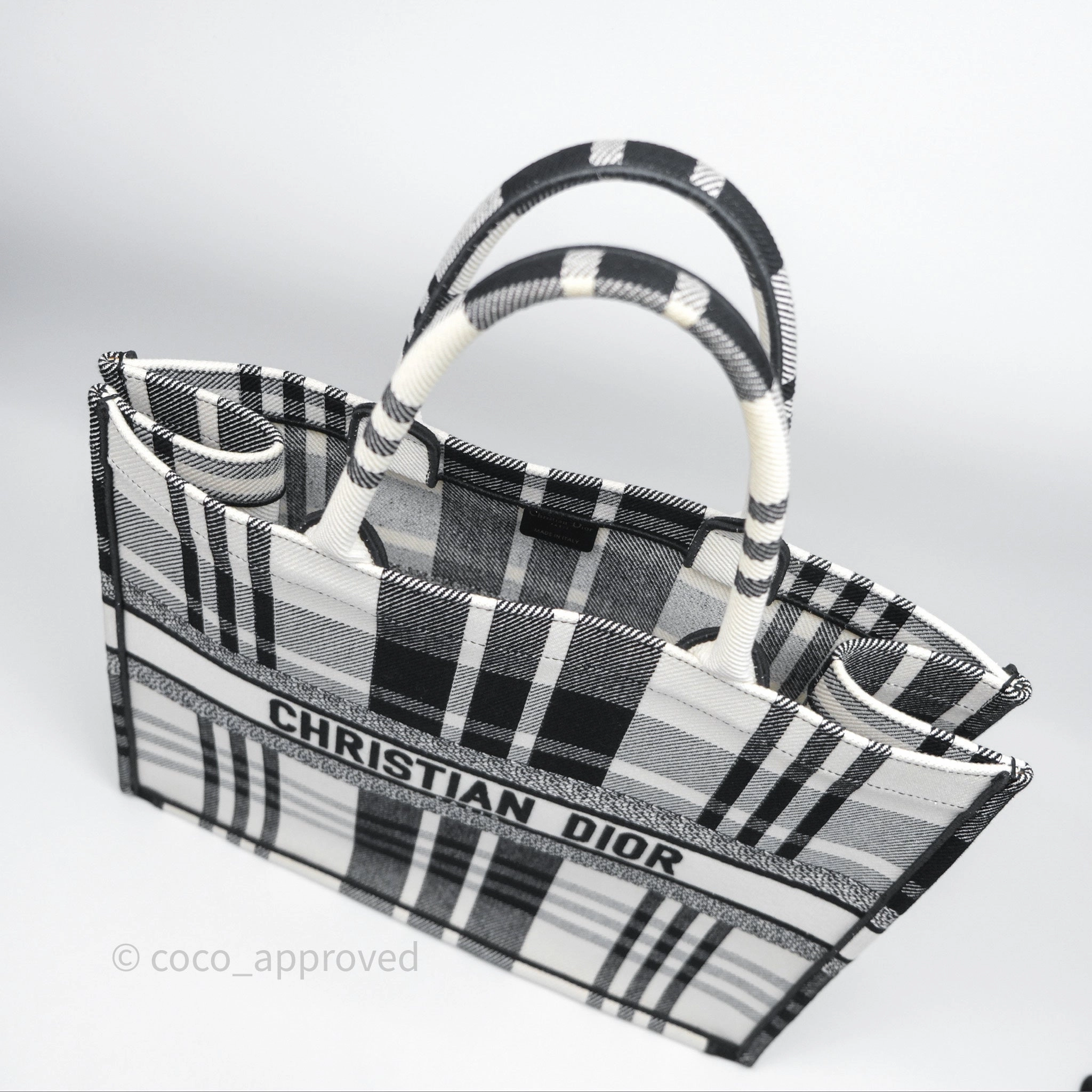 Christian Dior Large Check'n'Dior Book Tote Black/ White Canvas