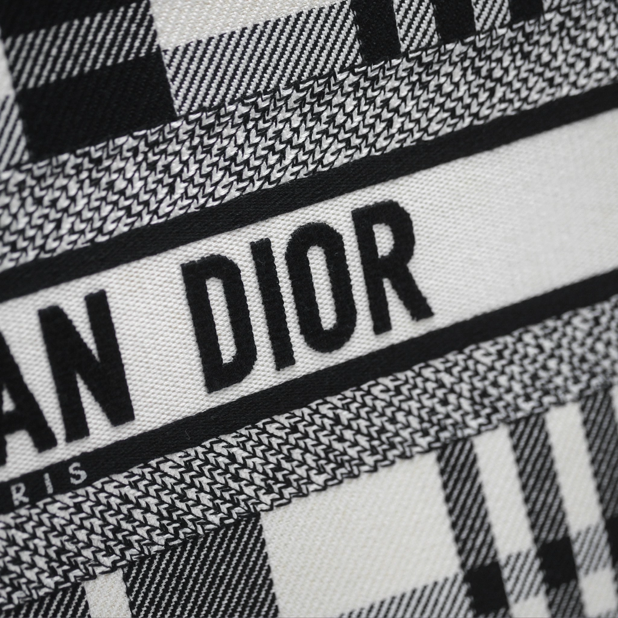 Christian Dior Large Check'n'Dior Book Tote Black/ White Canvas