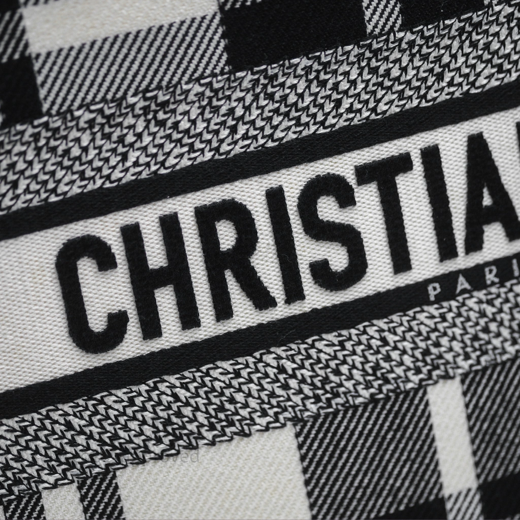 Christian Dior Large Check'n'Dior Book Tote Black/ White Canvas