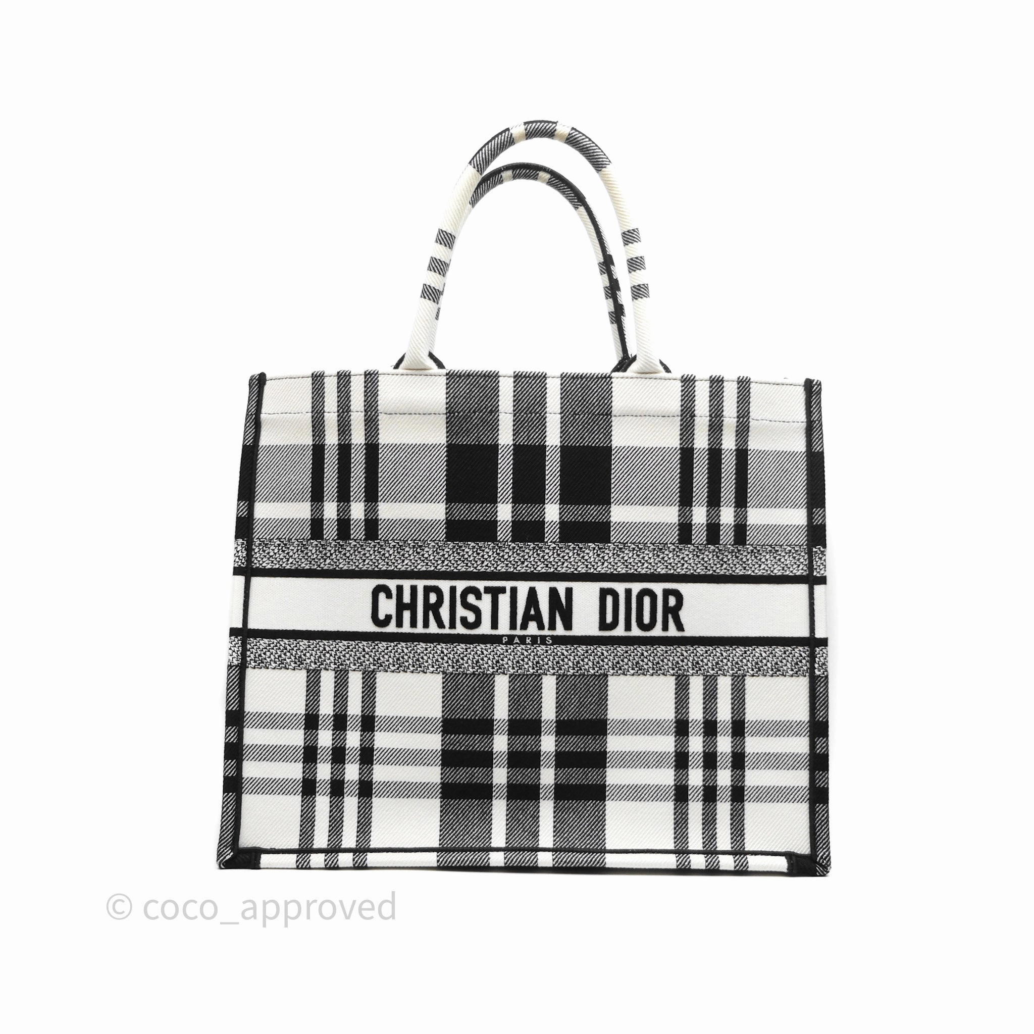 Christian Dior Large Check'n'Dior Book Tote Black/ White Canvas