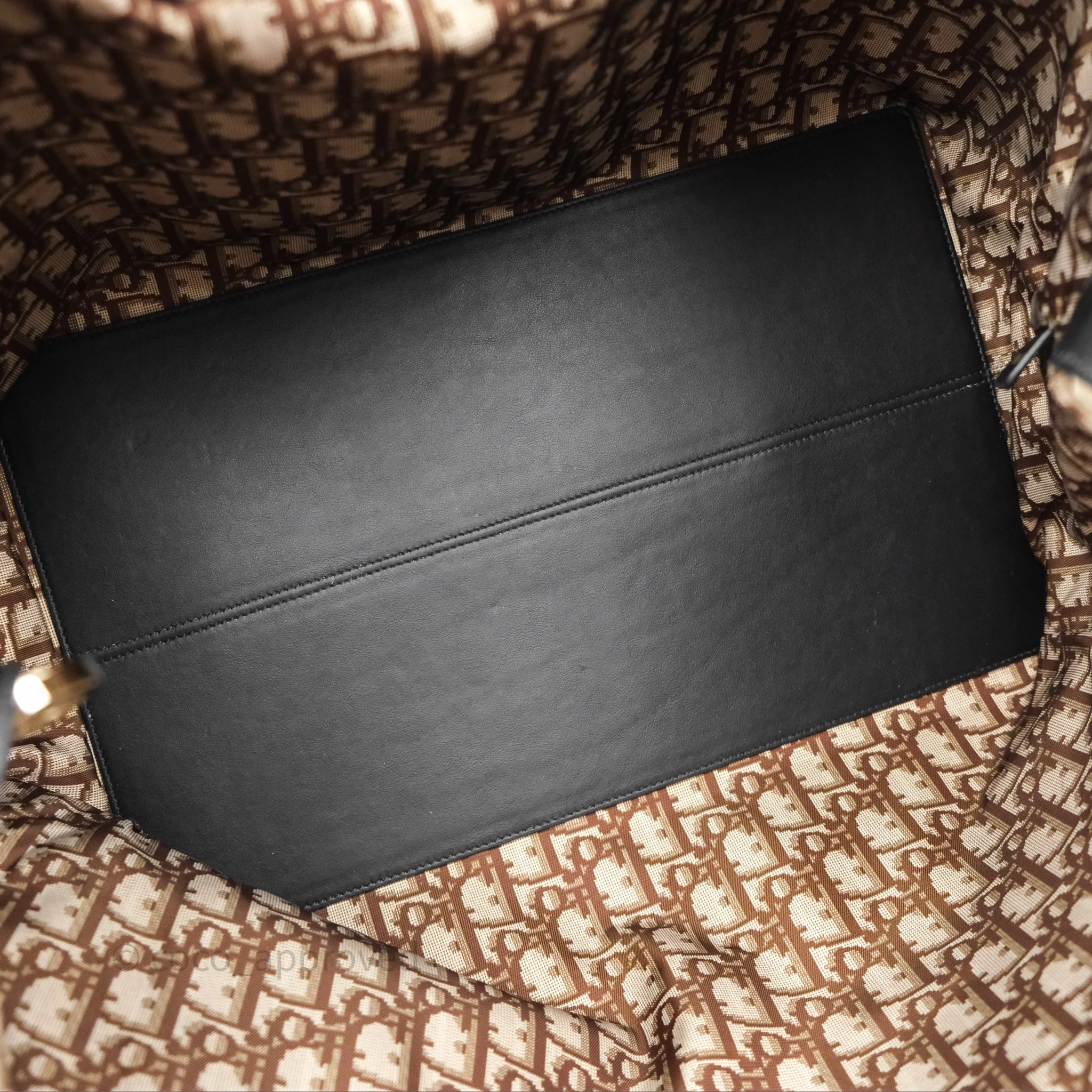 Christian Dior Large Toujours Bag Beige And Black Water-Repellent Fabric With Paris Print
