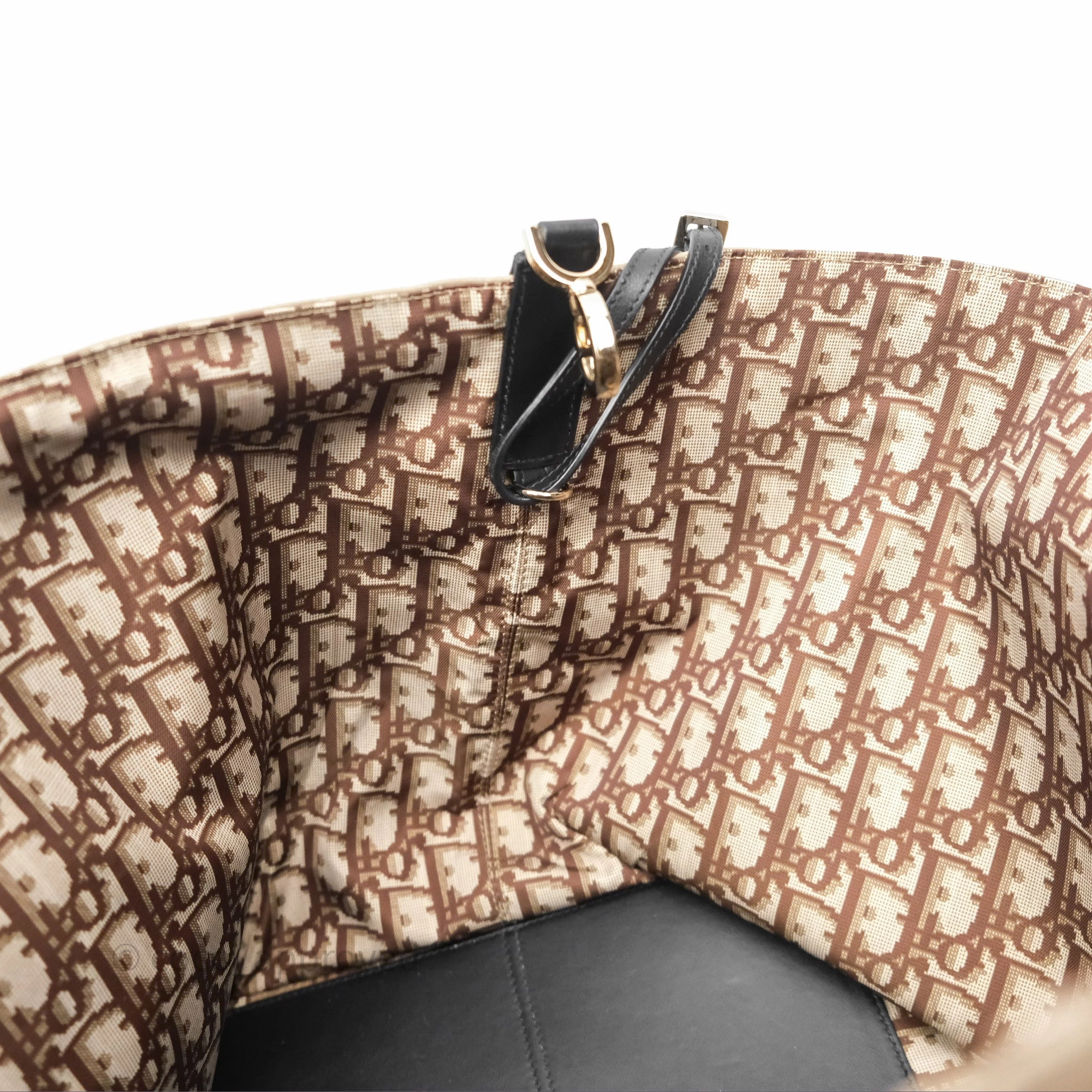 Christian Dior Large Toujours Bag Beige And Black Water-Repellent Fabric With Paris Print