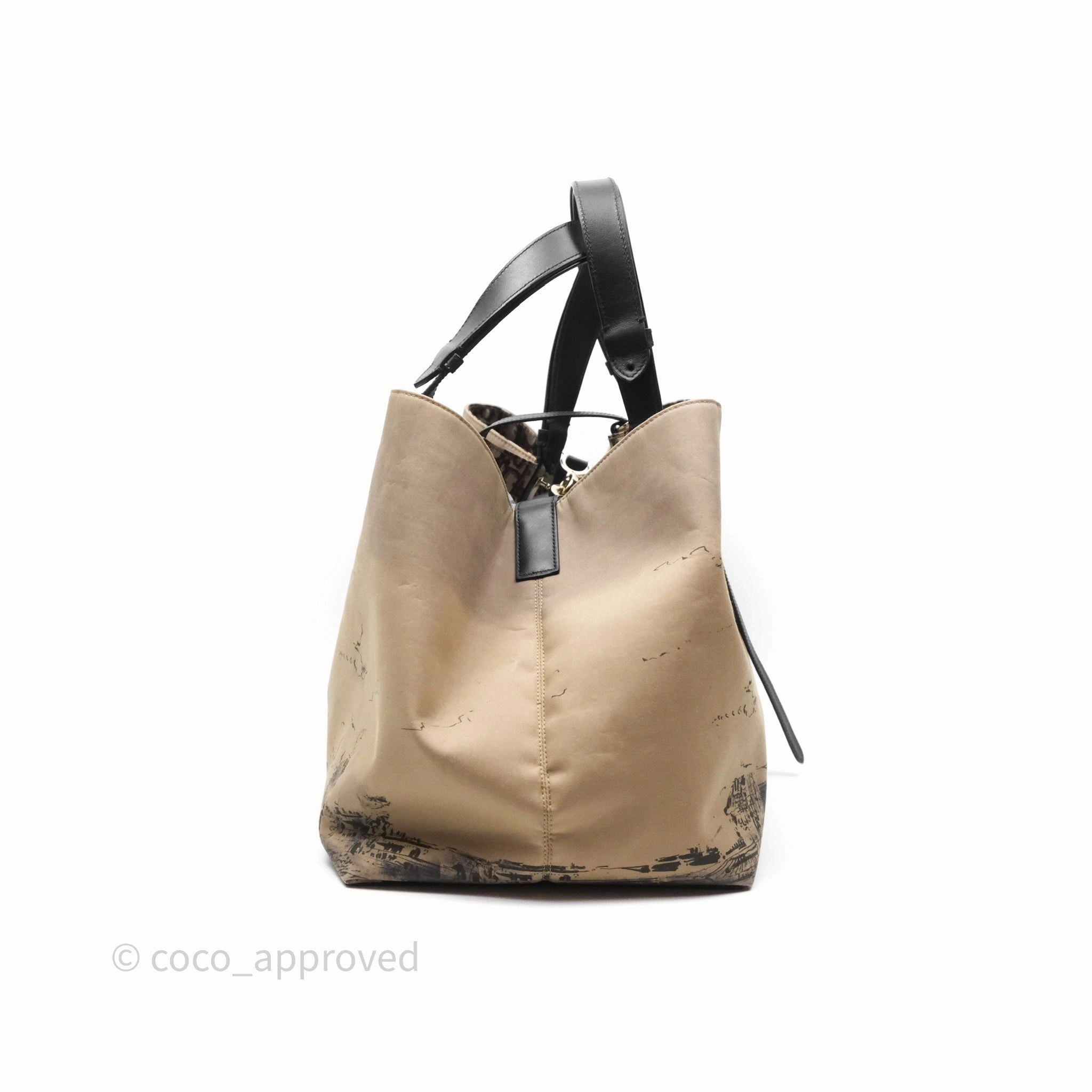 Christian Dior Large Toujours Bag Beige And Black Water-Repellent Fabric With Paris Print