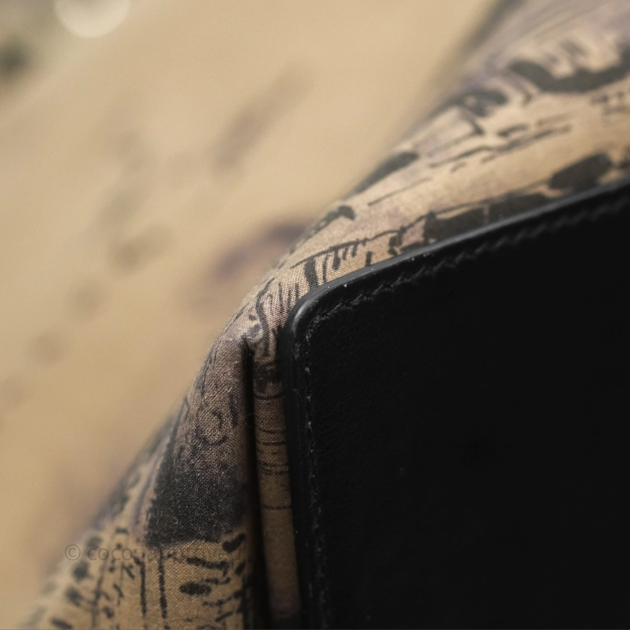 Christian Dior Large Toujours Bag Beige And Black Water-Repellent Fabric With Paris Print