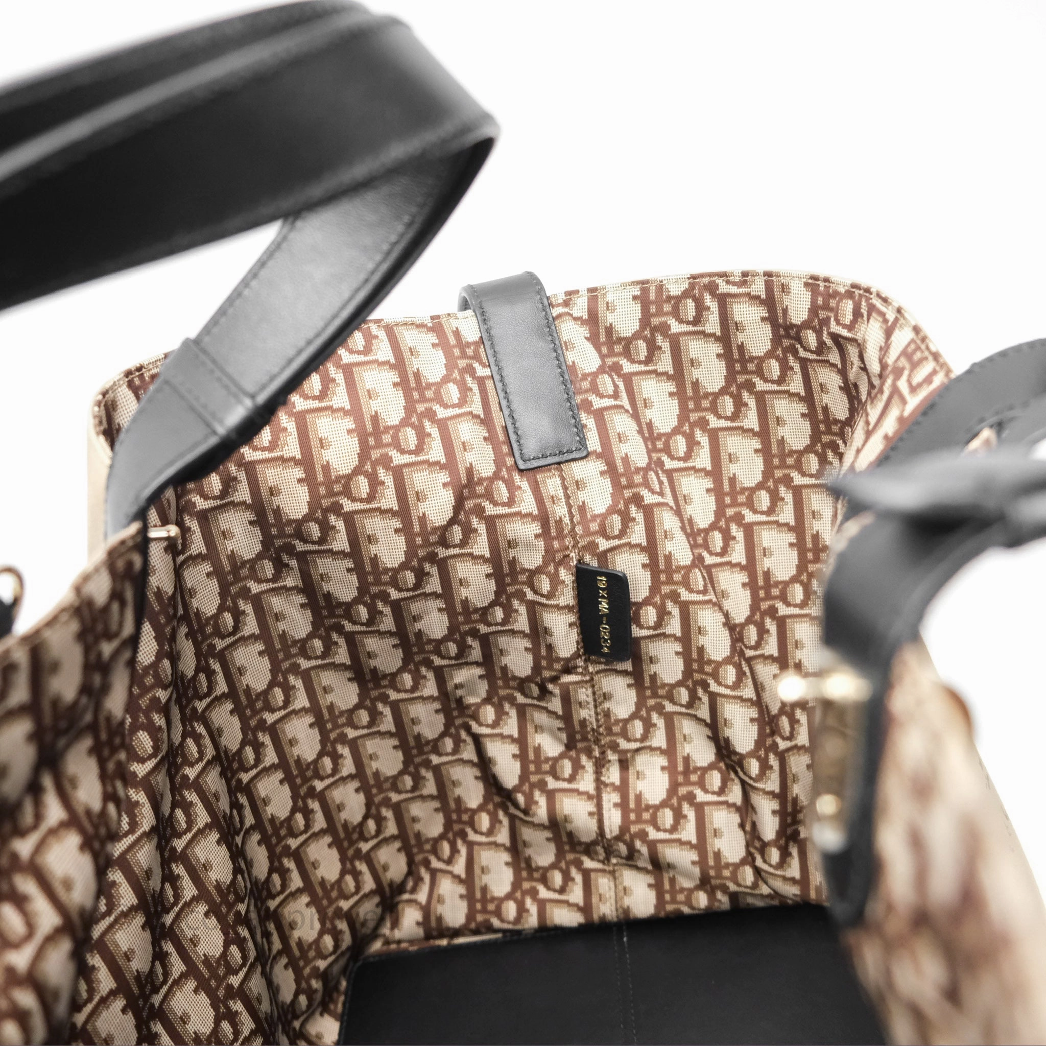 Christian Dior Large Toujours Bag Beige And Black Water-Repellent Fabric With Paris Print
