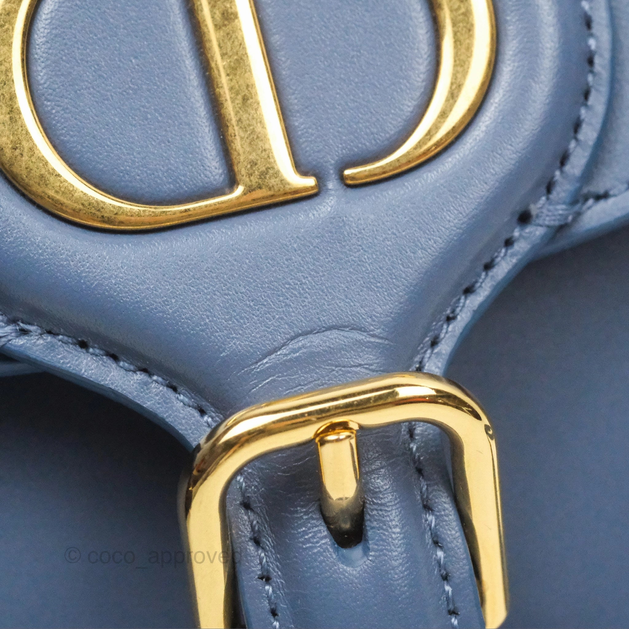 Christian Dior Medium Bobby Bag Blue Calfskin Gold Hardware