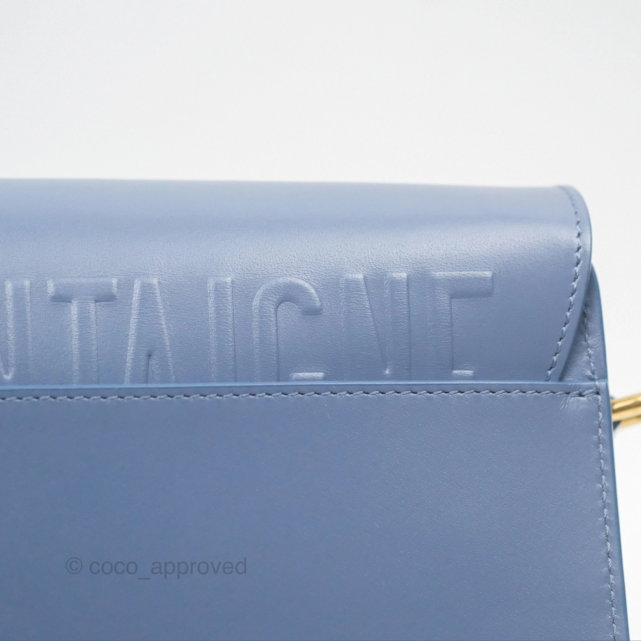 Christian Dior Medium Bobby Bag Blue Calfskin Gold Hardware