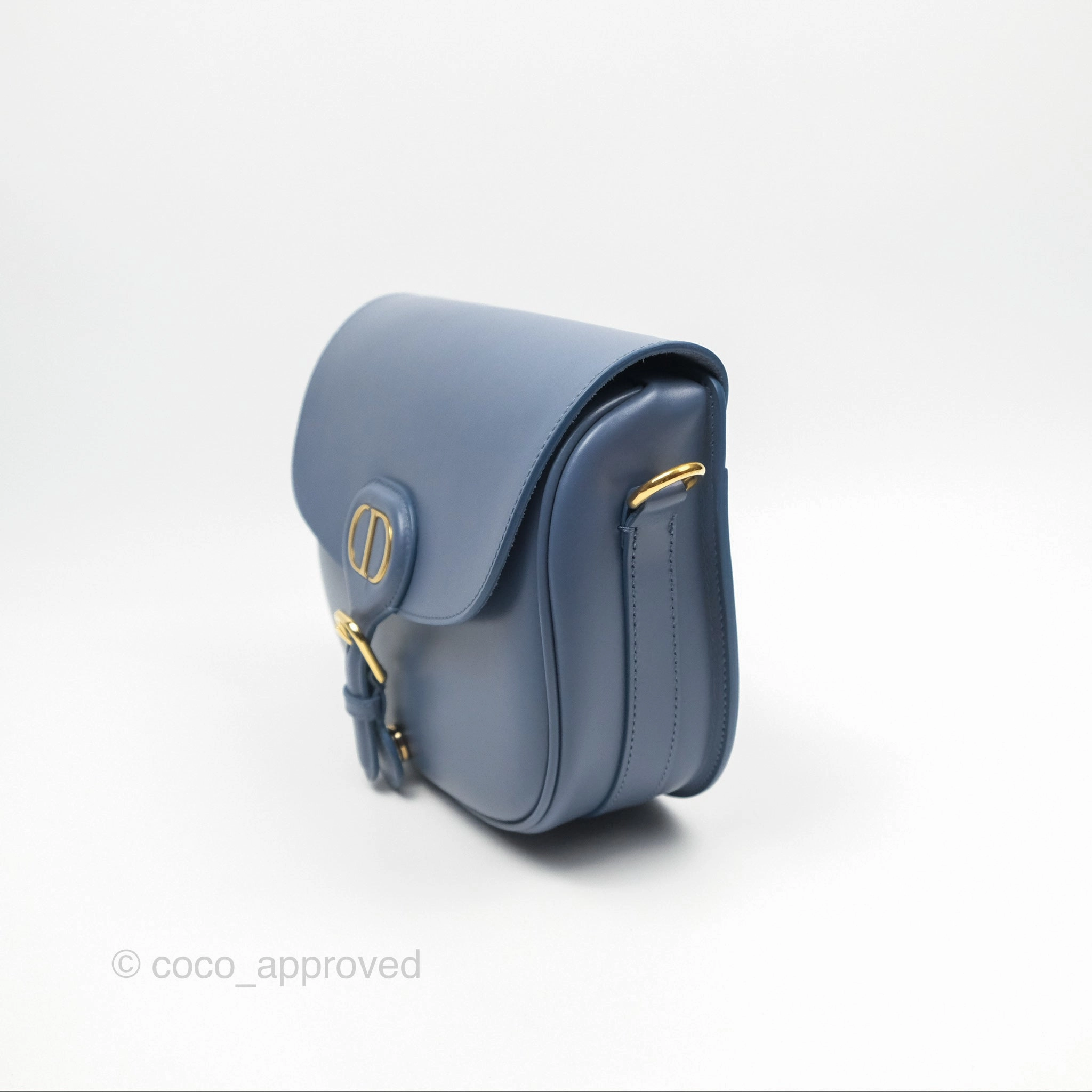 Christian Dior Medium Bobby Bag Blue Calfskin Gold Hardware