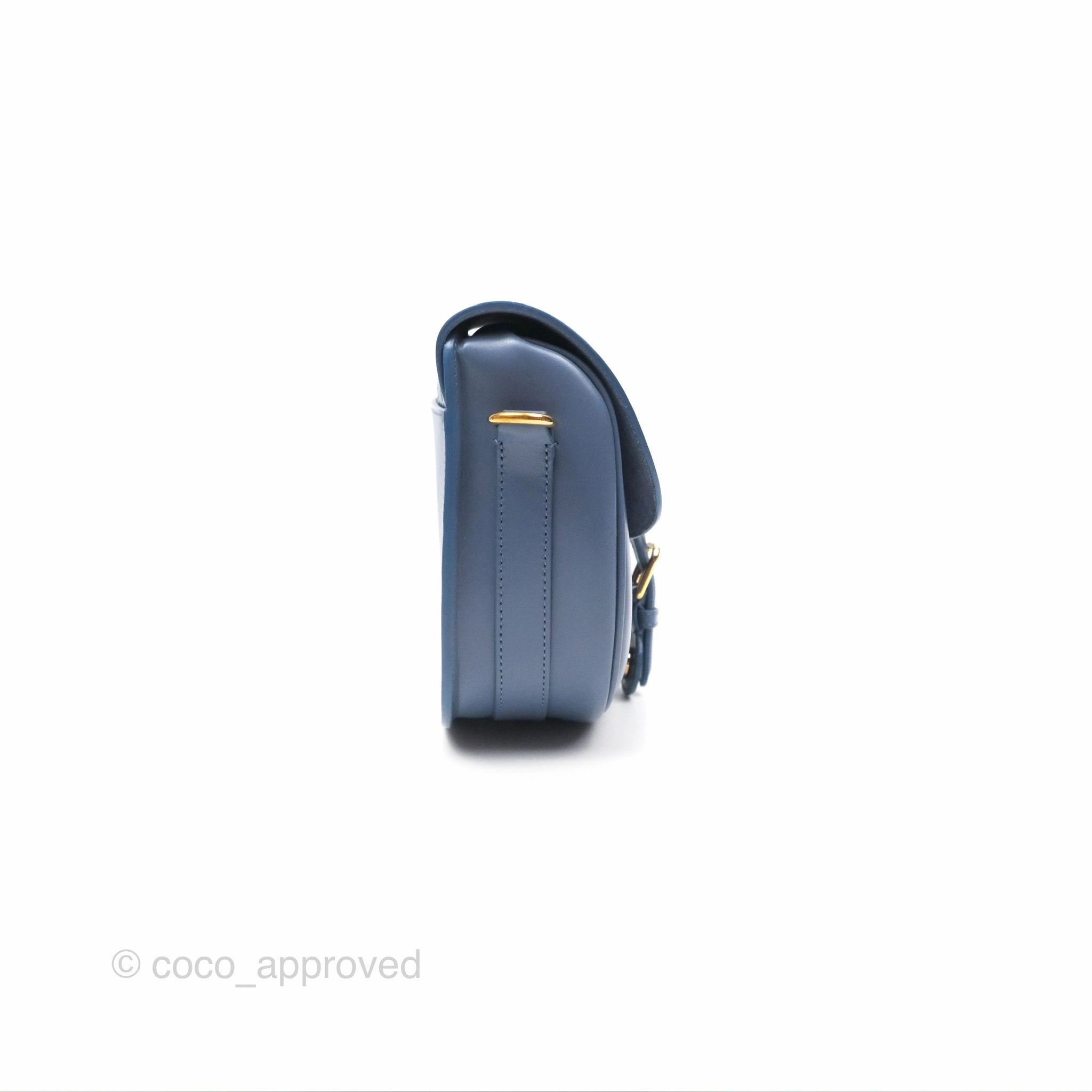Christian Dior Medium Bobby Bag Blue Calfskin Gold Hardware