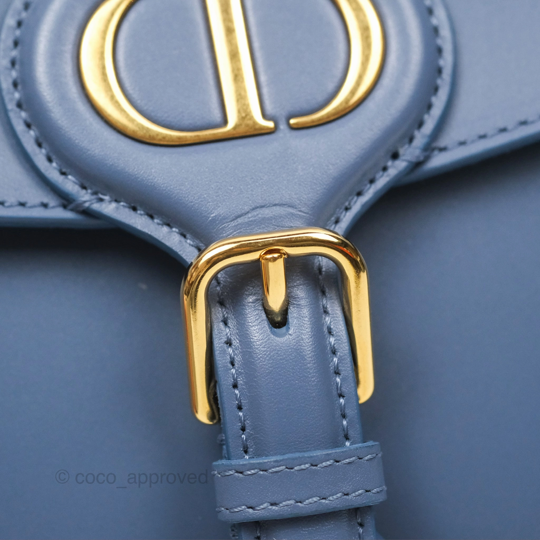 Christian Dior Medium Bobby Bag Blue Calfskin Gold Hardware