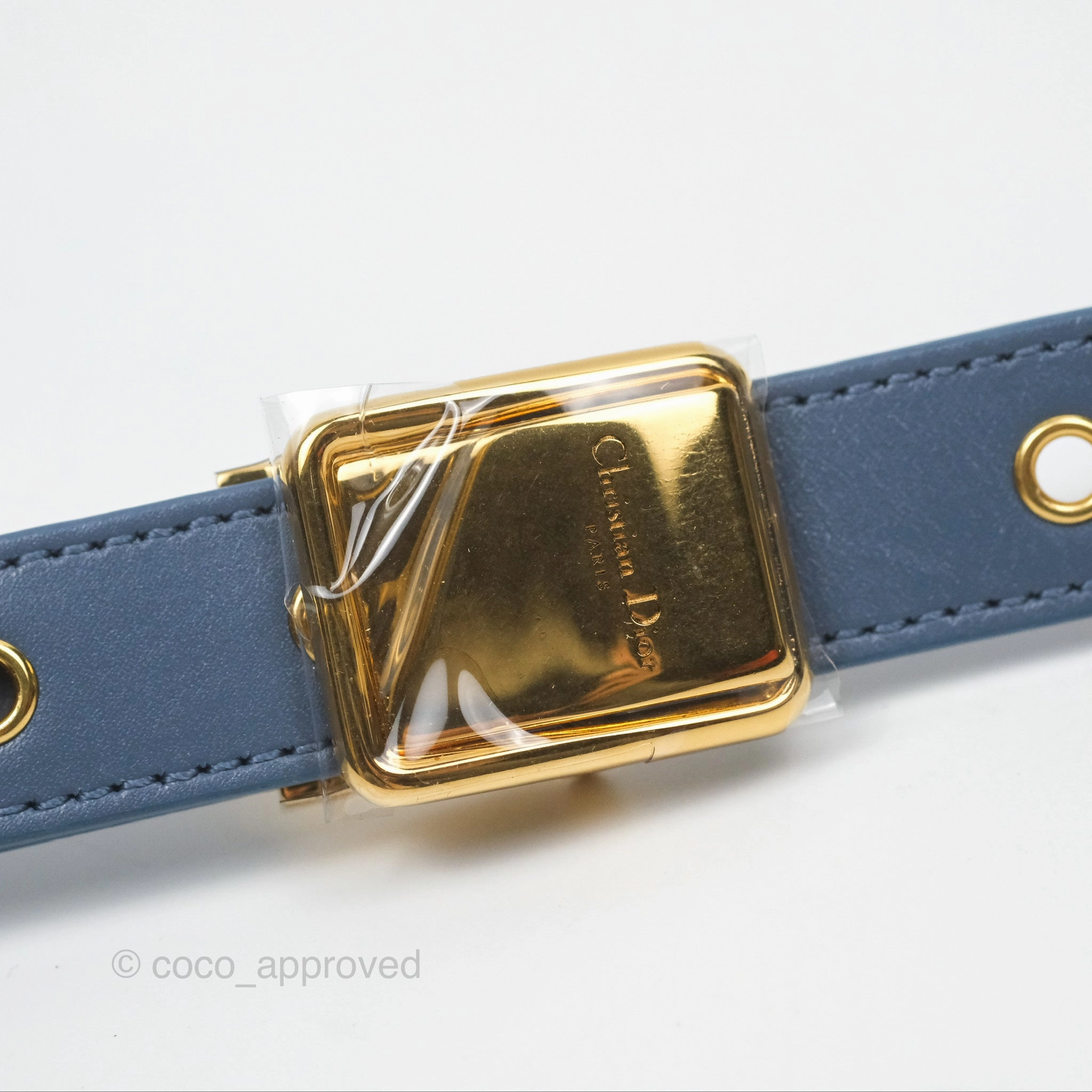Christian Dior Medium Bobby Bag Blue Calfskin Gold Hardware