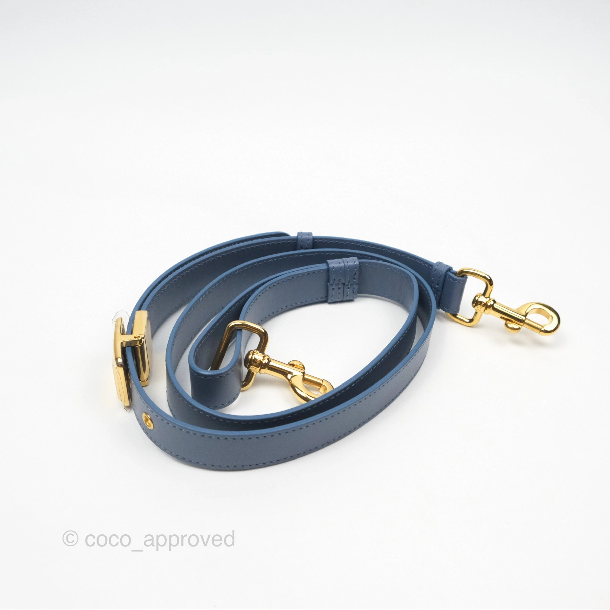 Christian Dior Medium Bobby Bag Blue Calfskin Gold Hardware