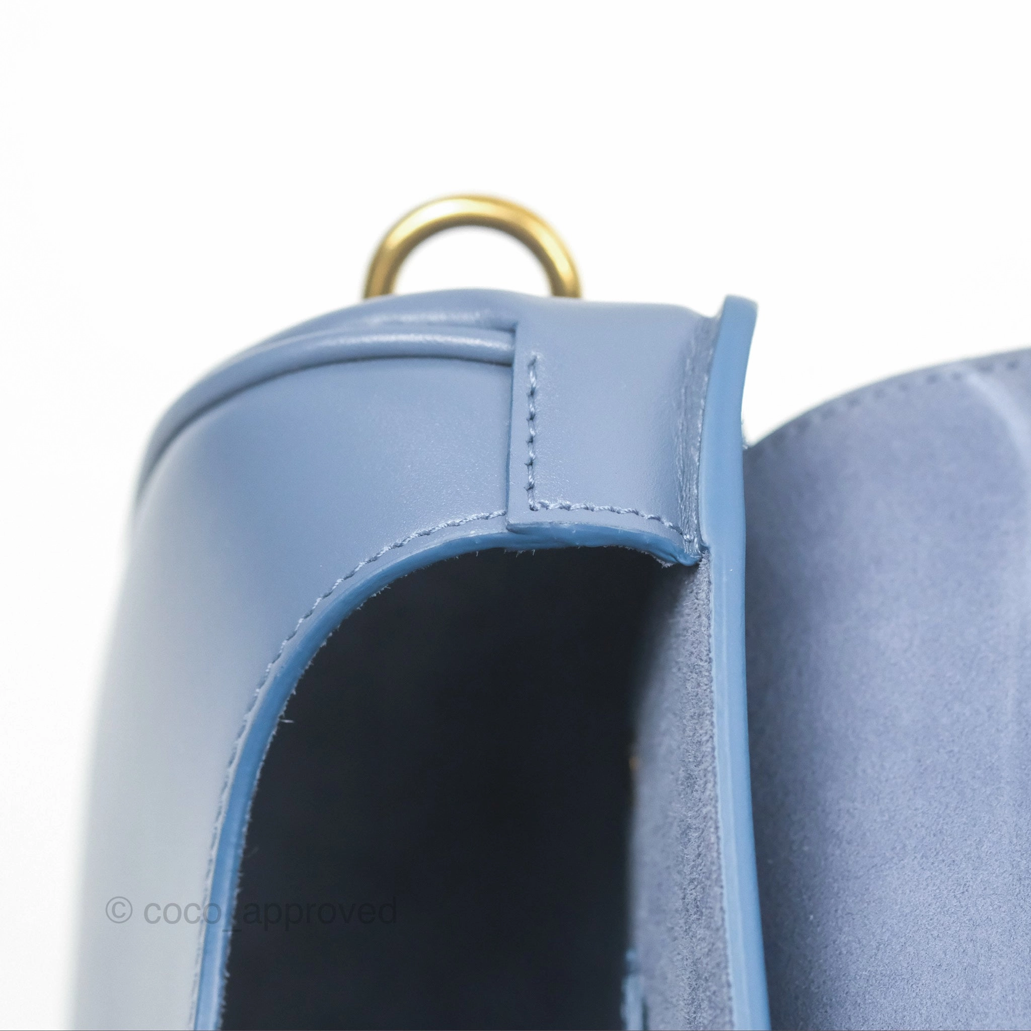 Christian Dior Medium Bobby Bag Blue Calfskin Gold Hardware