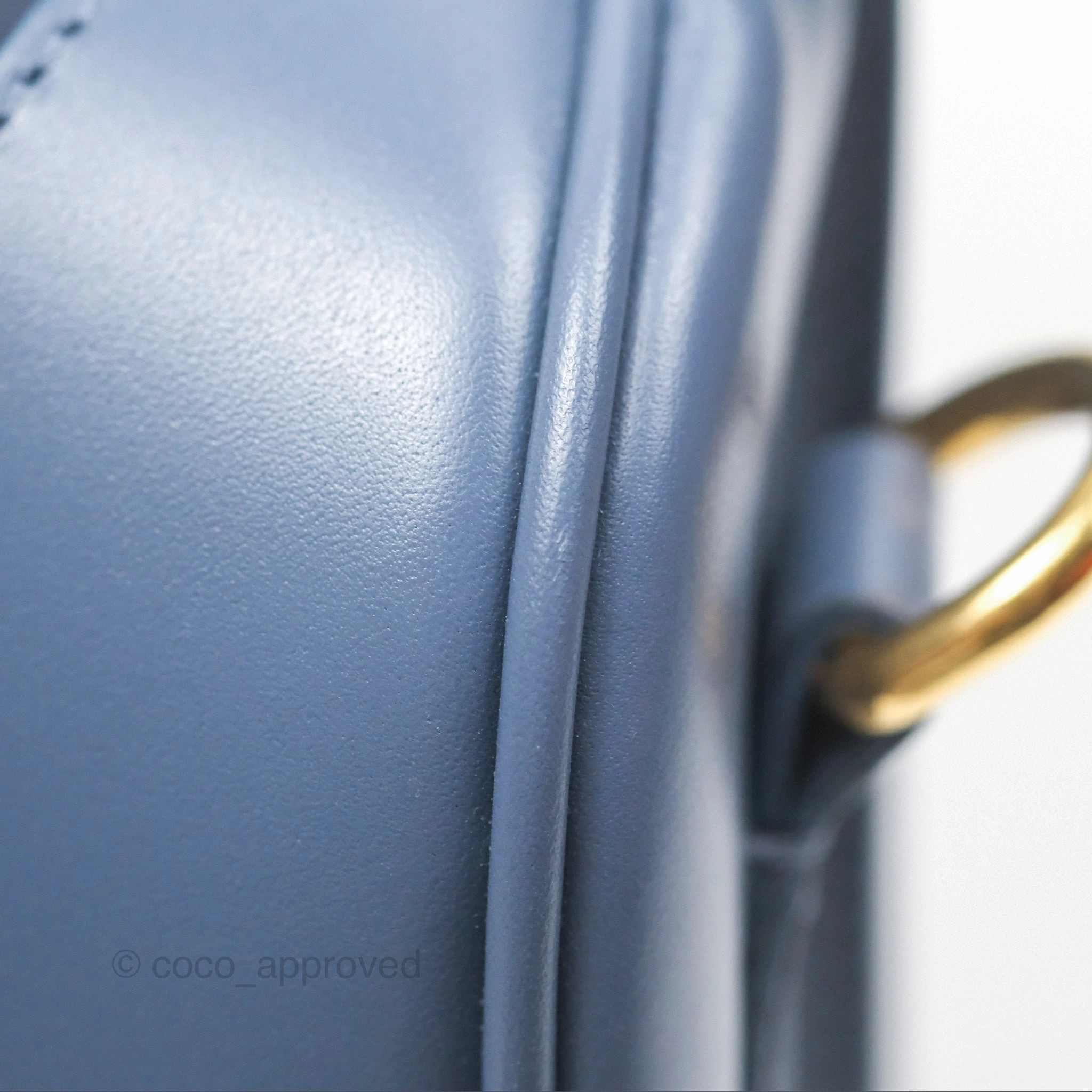 Christian Dior Medium Bobby Bag Blue Calfskin Gold Hardware