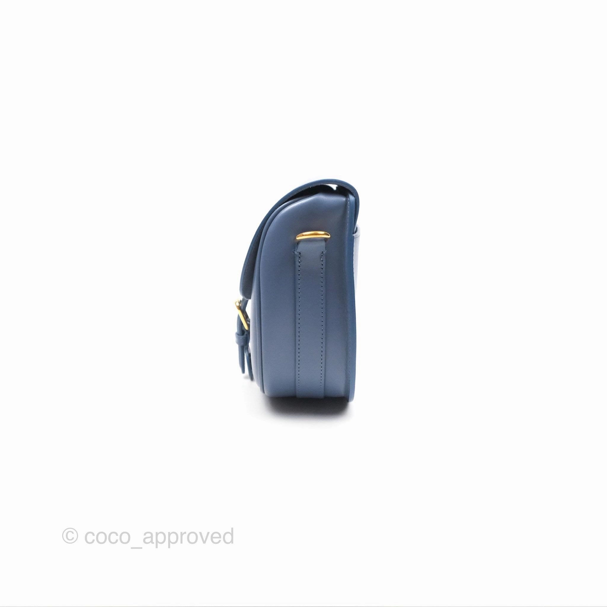 Christian Dior Medium Bobby Bag Blue Calfskin Gold Hardware