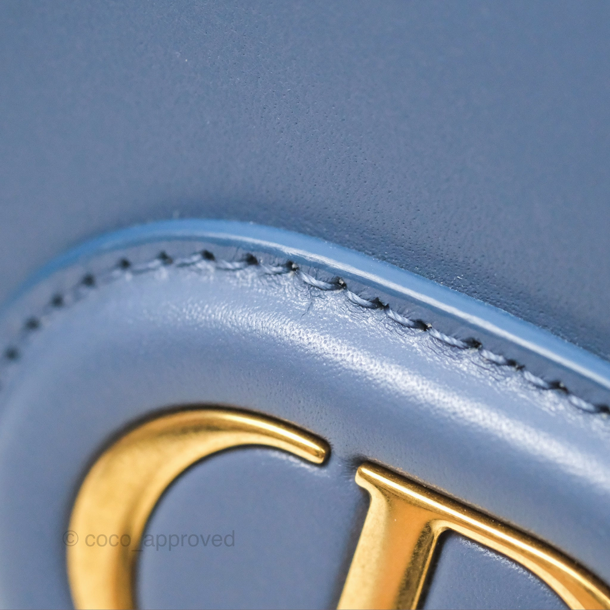 Christian Dior Medium Bobby Bag Blue Calfskin Gold Hardware