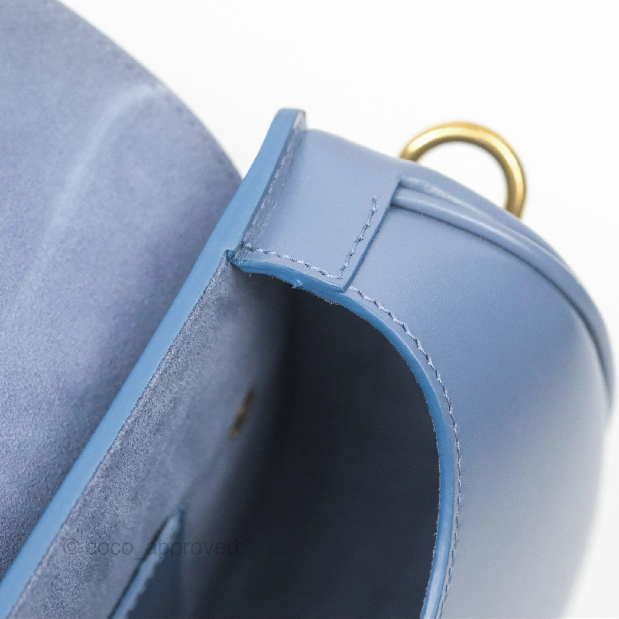 Christian Dior Medium Bobby Bag Blue Calfskin Gold Hardware