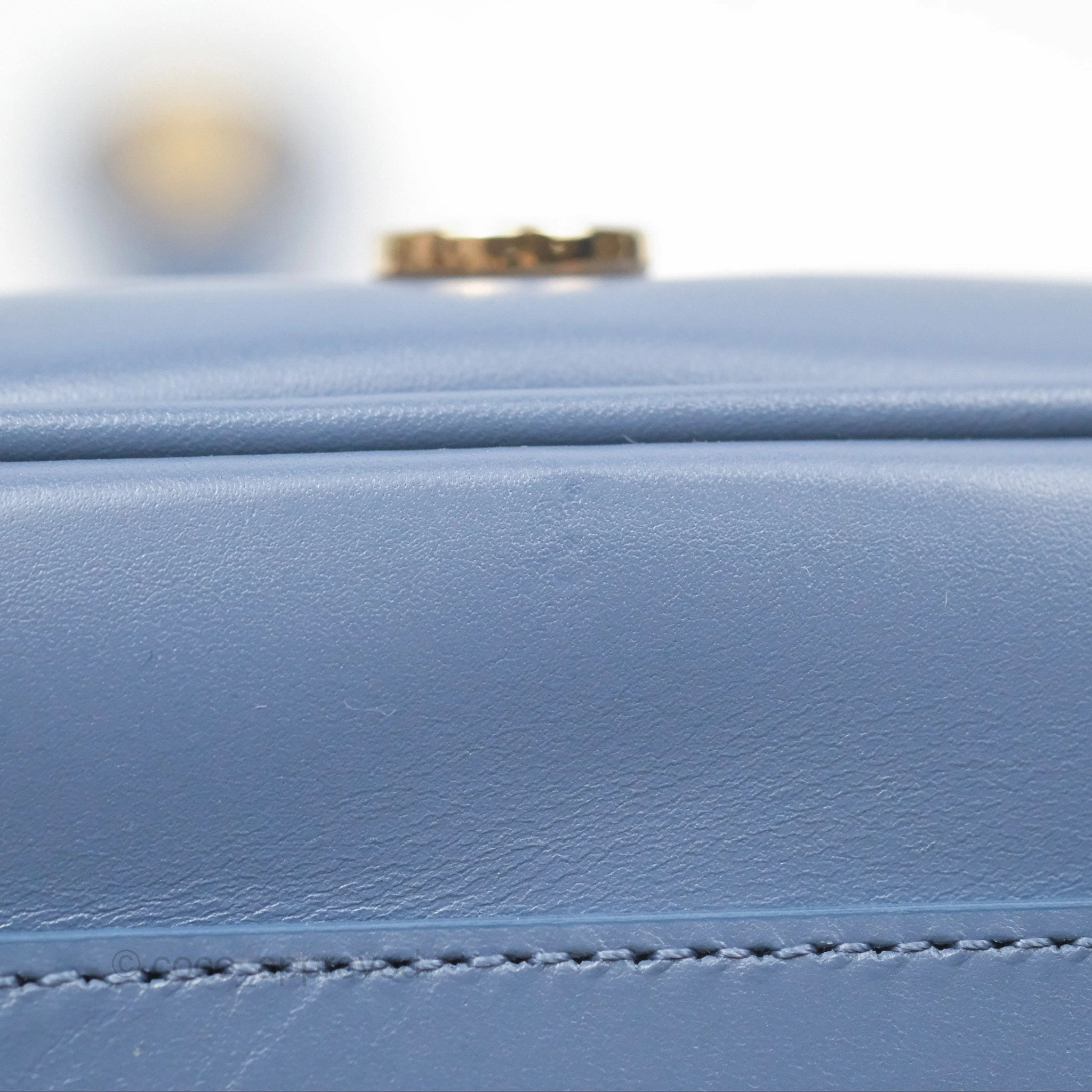 Christian Dior Medium Bobby Bag Blue Calfskin Gold Hardware
