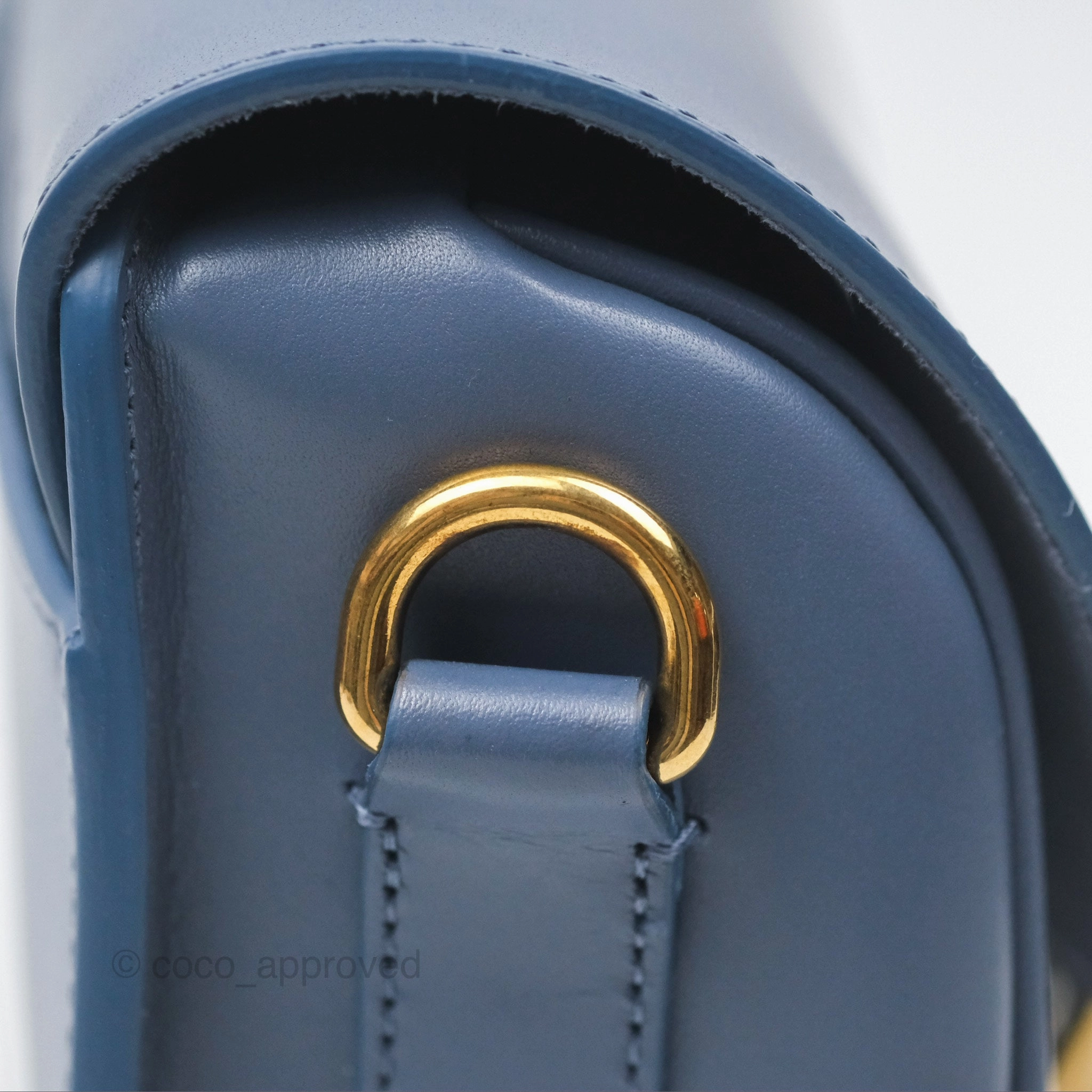Christian Dior Medium Bobby Bag Blue Calfskin Gold Hardware