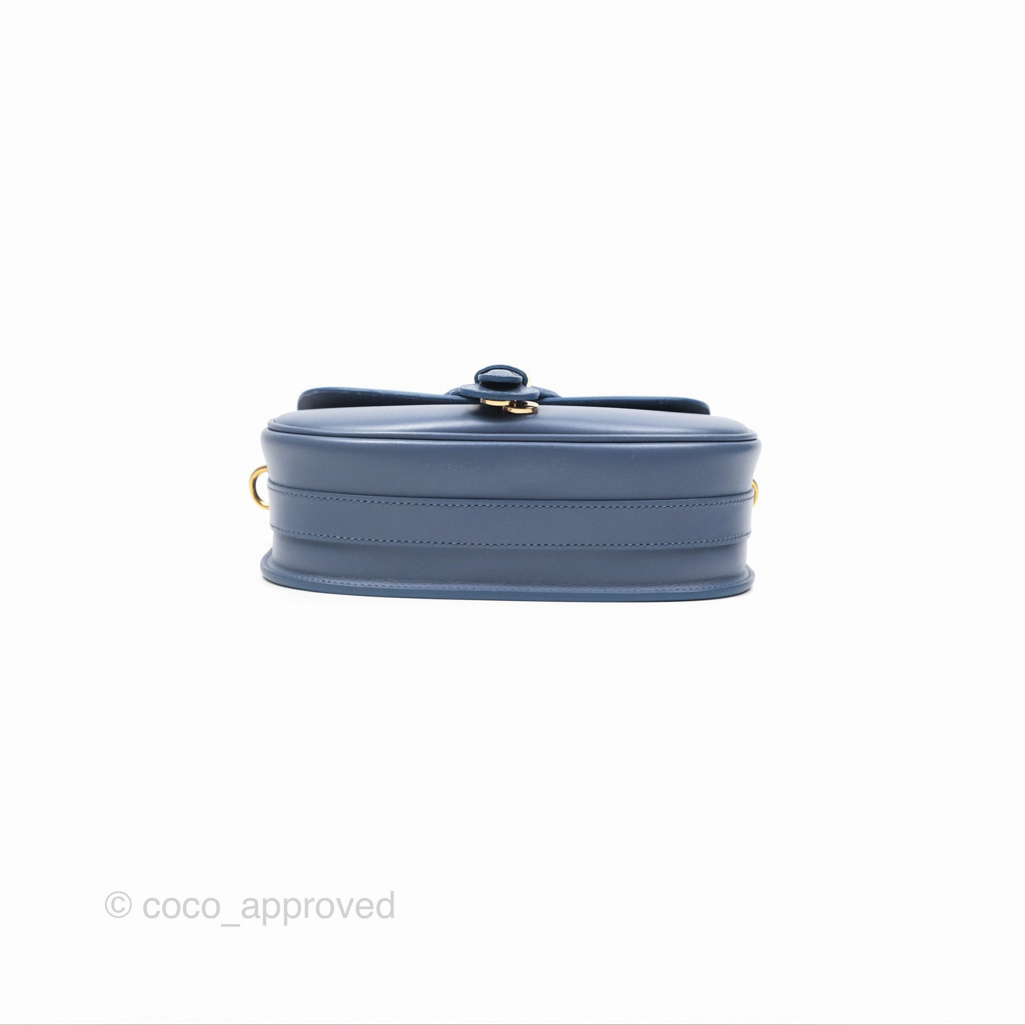 Christian Dior Medium Bobby Bag Blue Calfskin Gold Hardware