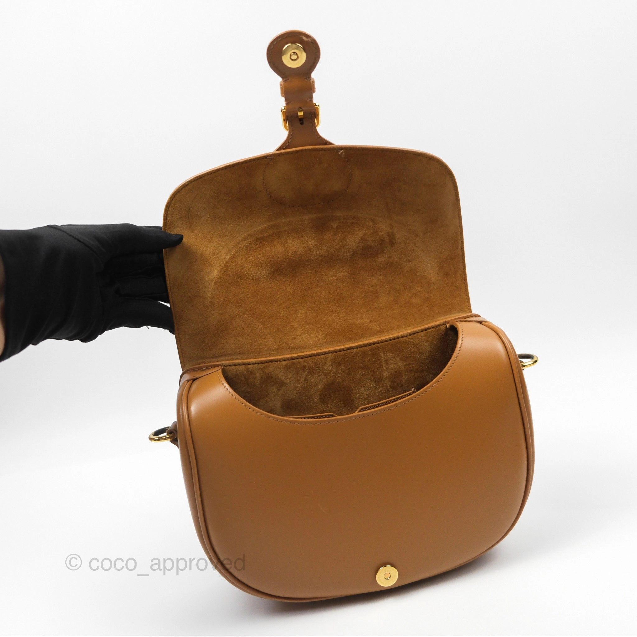 Christian Dior Medium Bobby Bag Camel Calfskin Gold Hardware