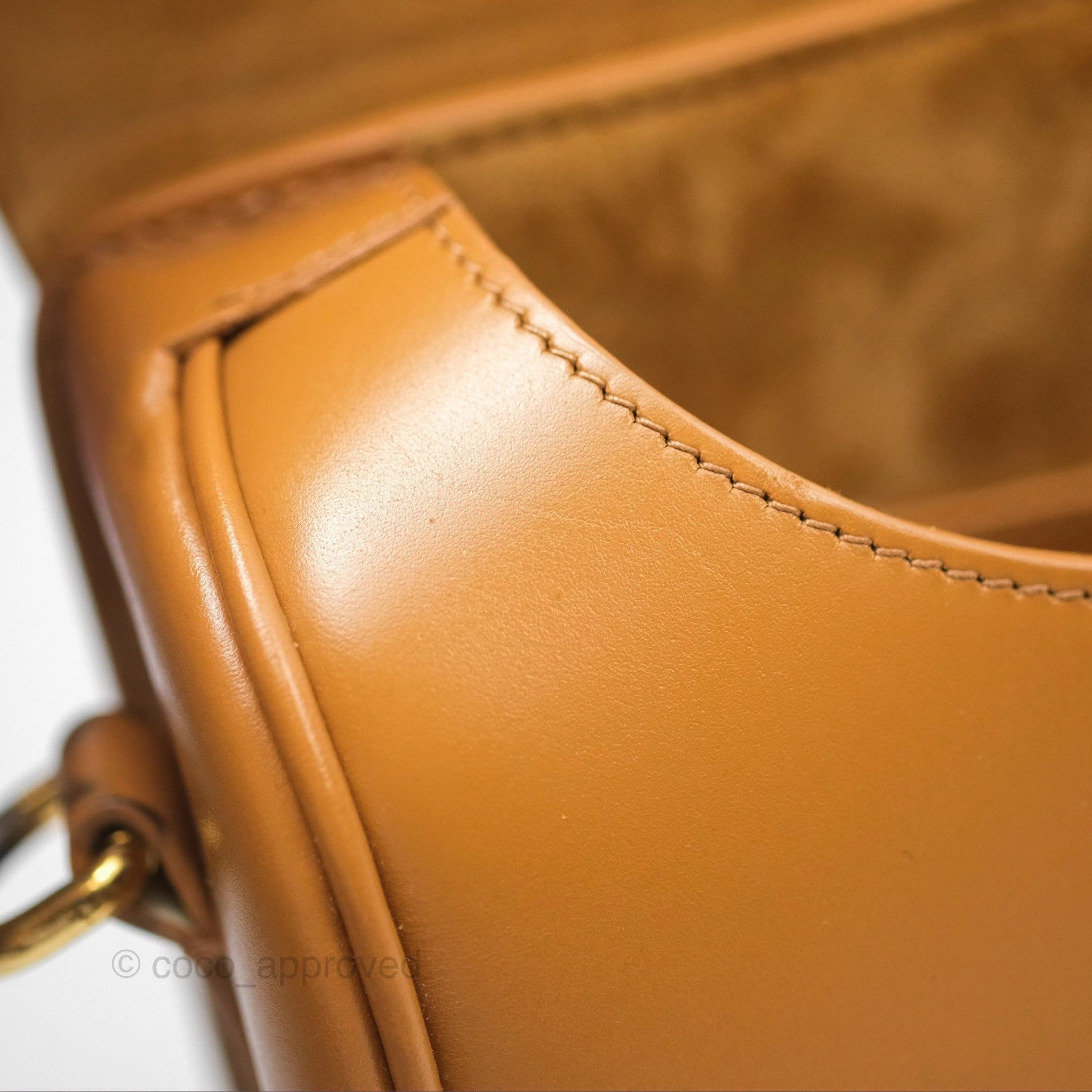 Christian Dior Medium Bobby Bag Camel Calfskin Gold Hardware