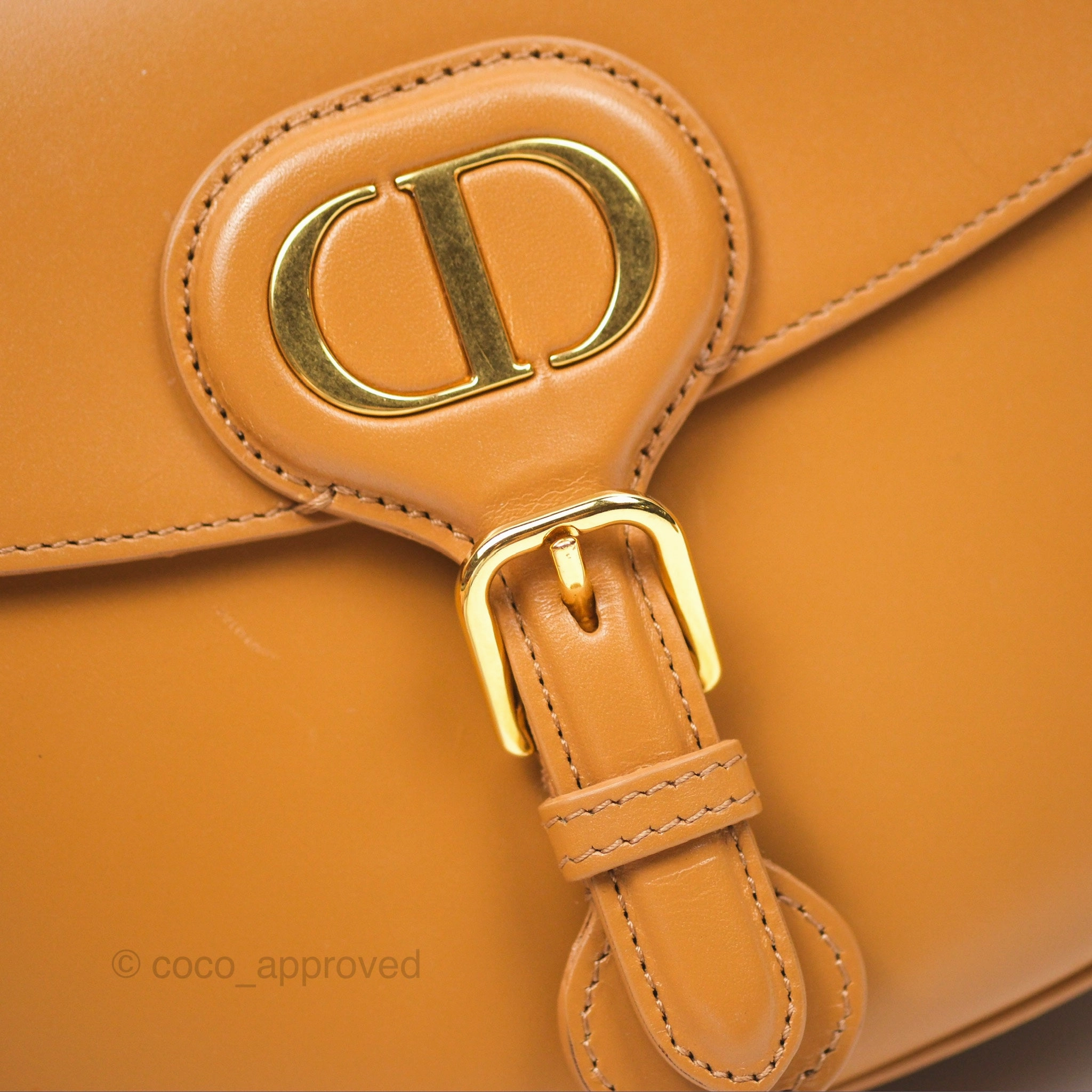 Christian Dior Medium Bobby Bag Camel Calfskin Gold Hardware