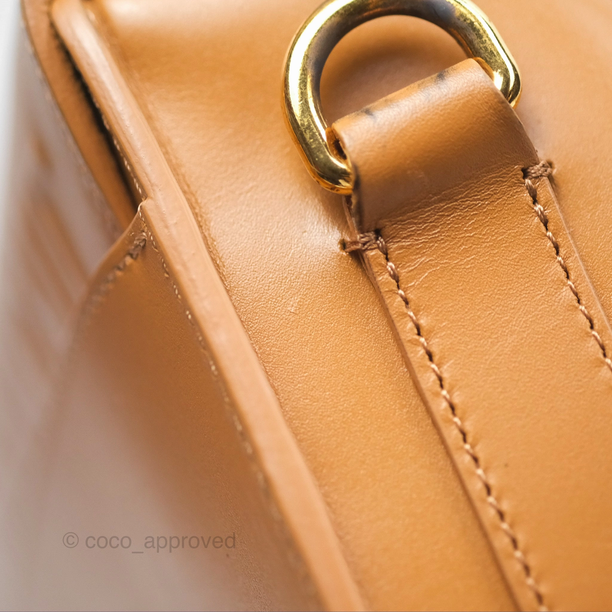 Christian Dior Medium Bobby Bag Camel Calfskin Gold Hardware