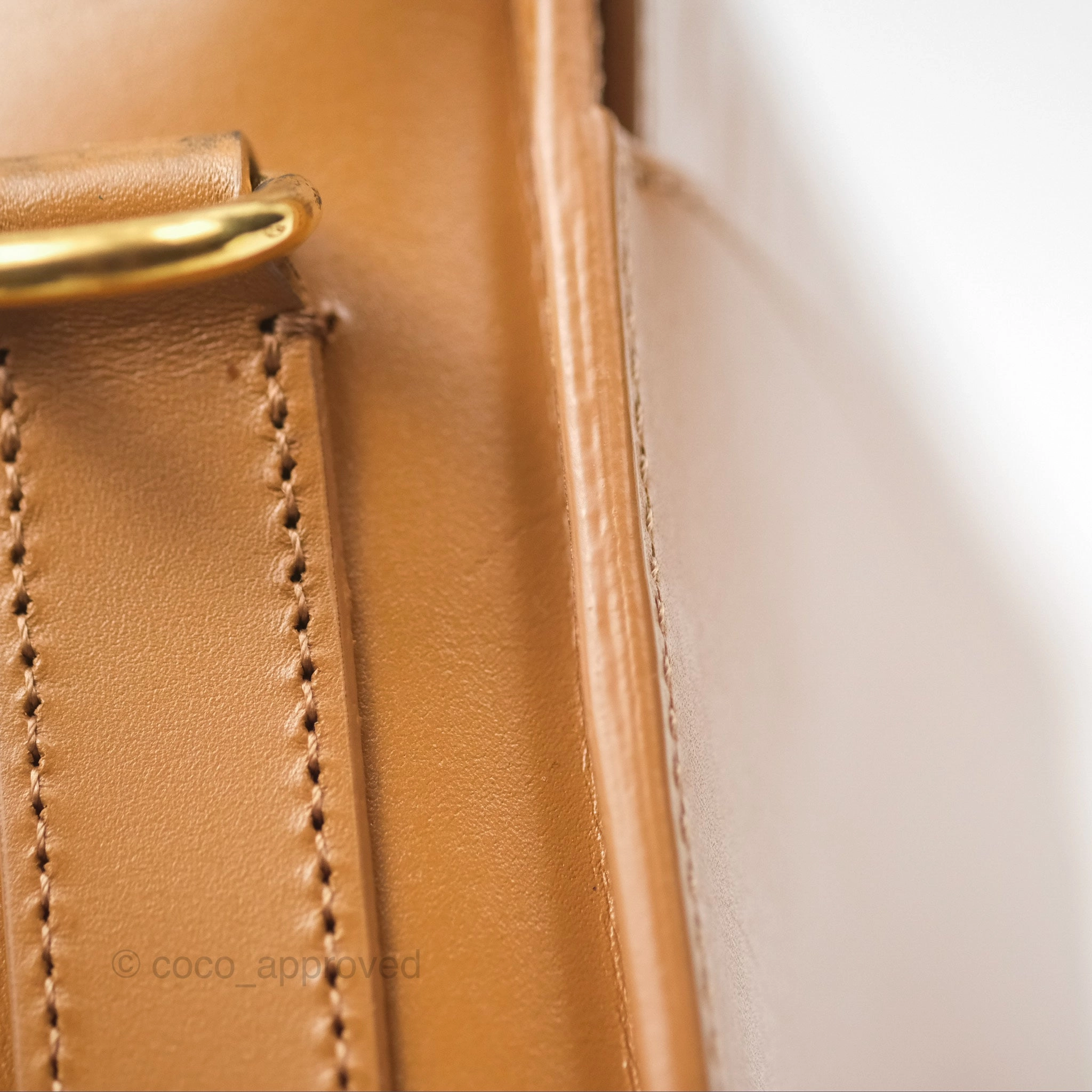 Christian Dior Medium Bobby Bag Camel Calfskin Gold Hardware