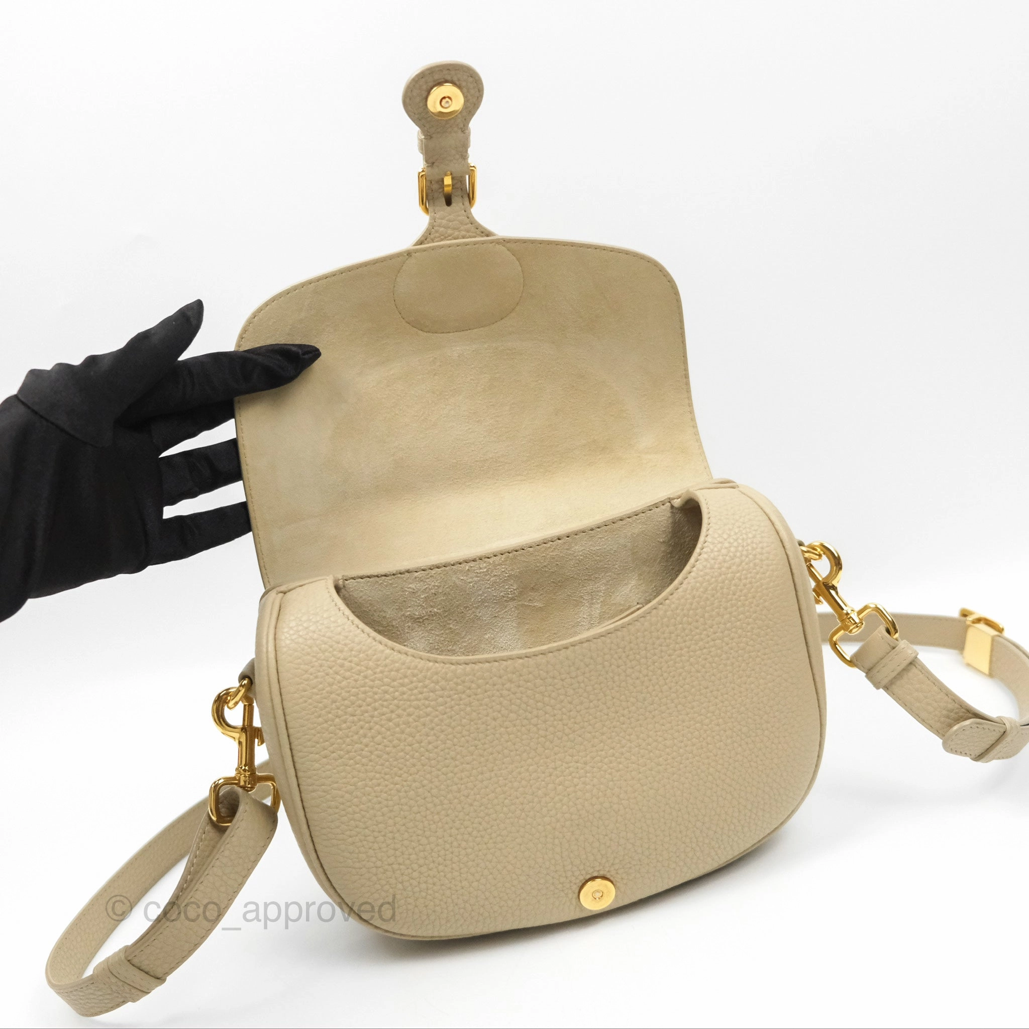 Christian Dior Medium Bobby Flap Beige Grained Calfskin