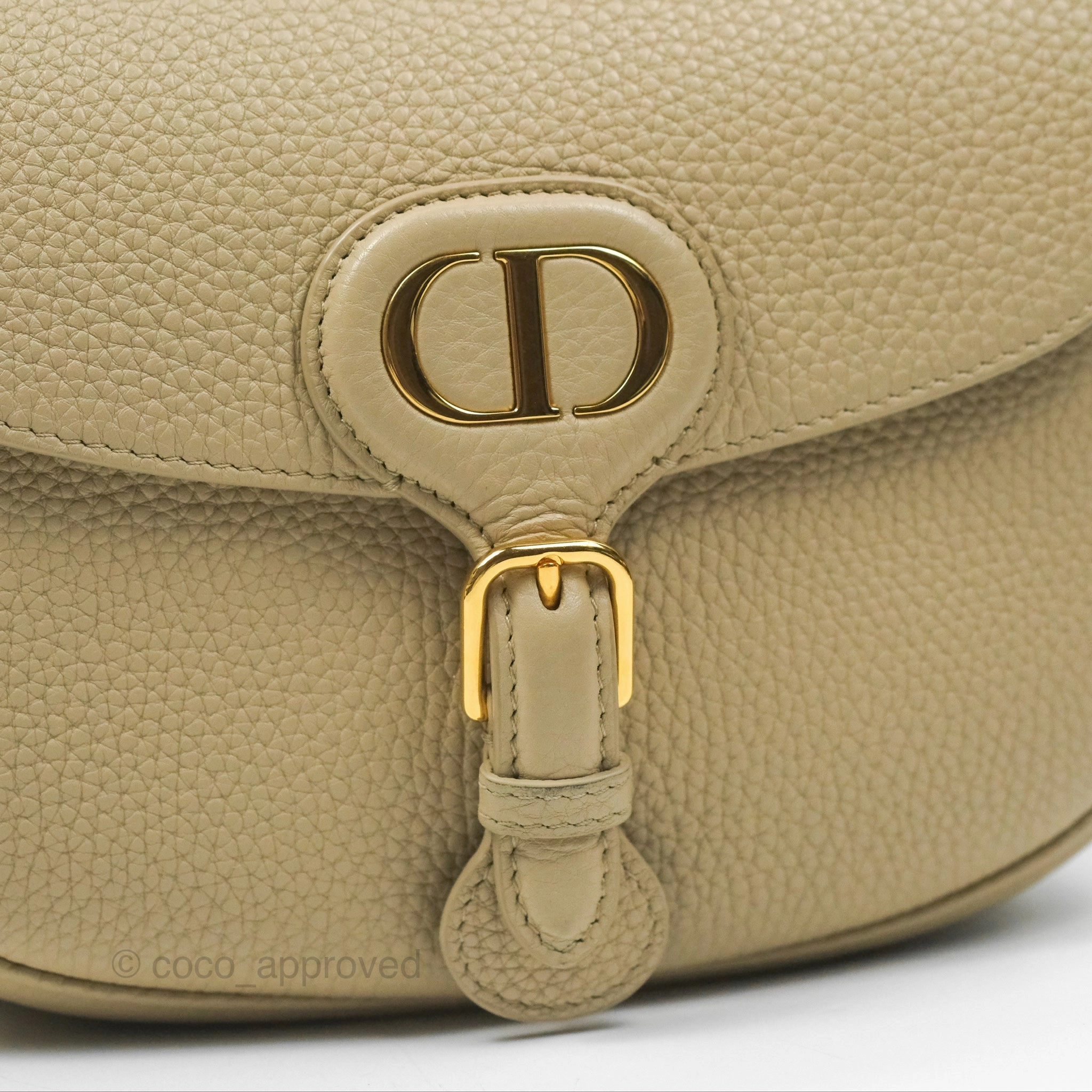 Christian Dior Medium Bobby Flap Beige Grained Calfskin
