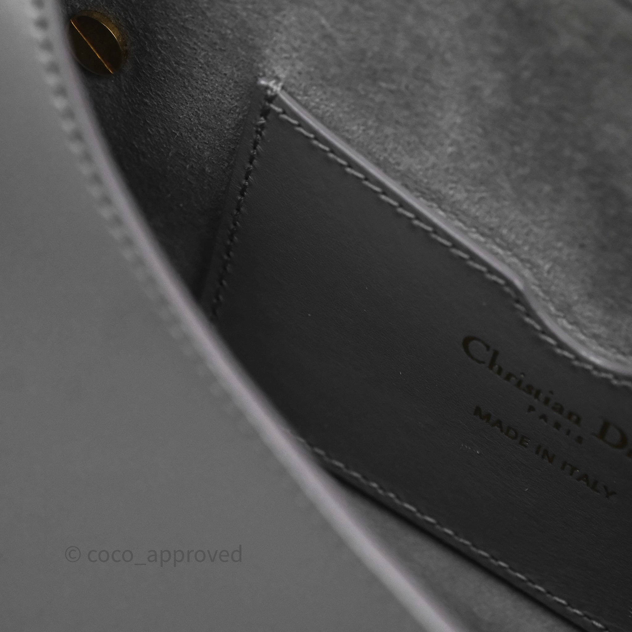 Christian Dior Medium Bobby Flap Grey Box Calfskin