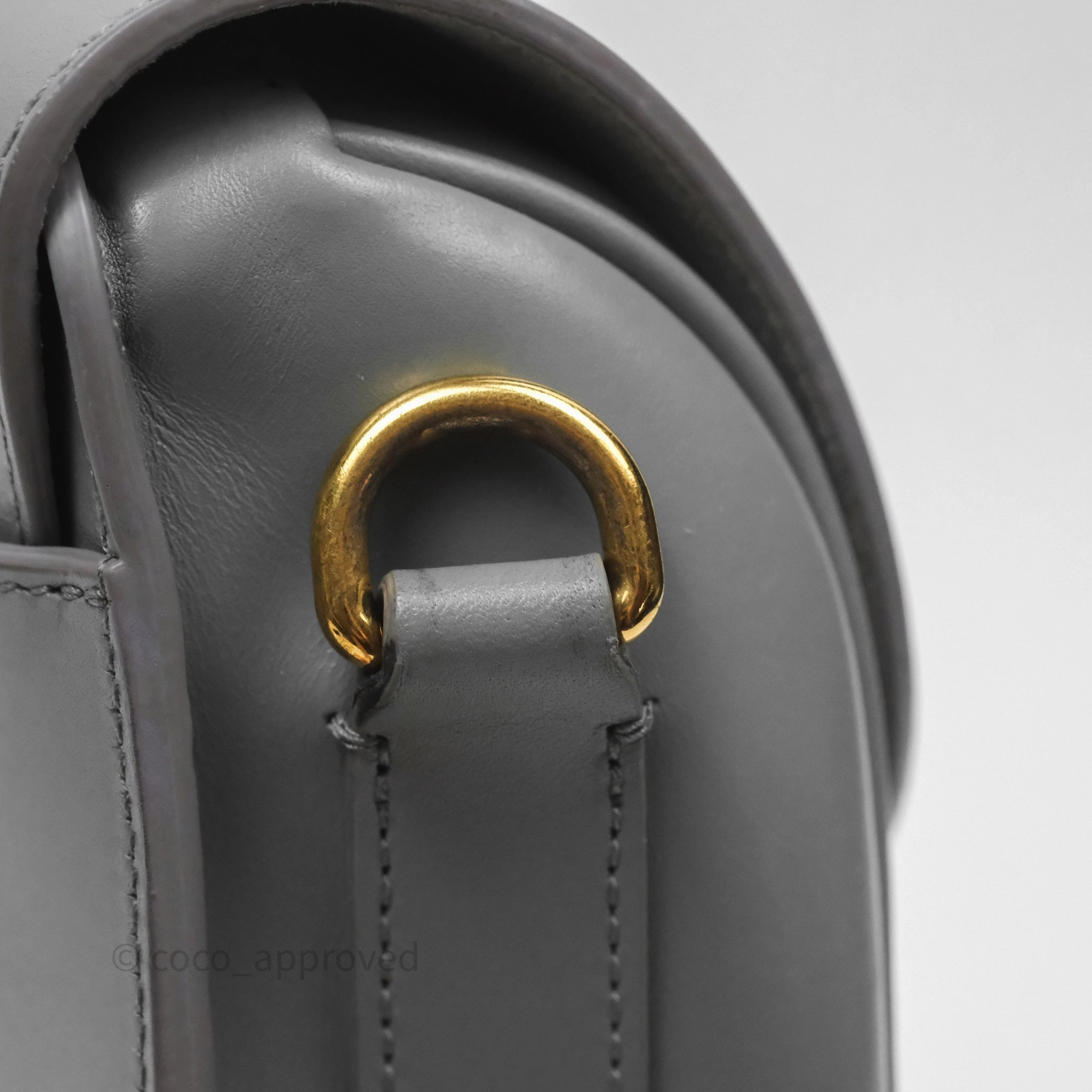 Christian Dior Medium Bobby Flap Grey Box Calfskin