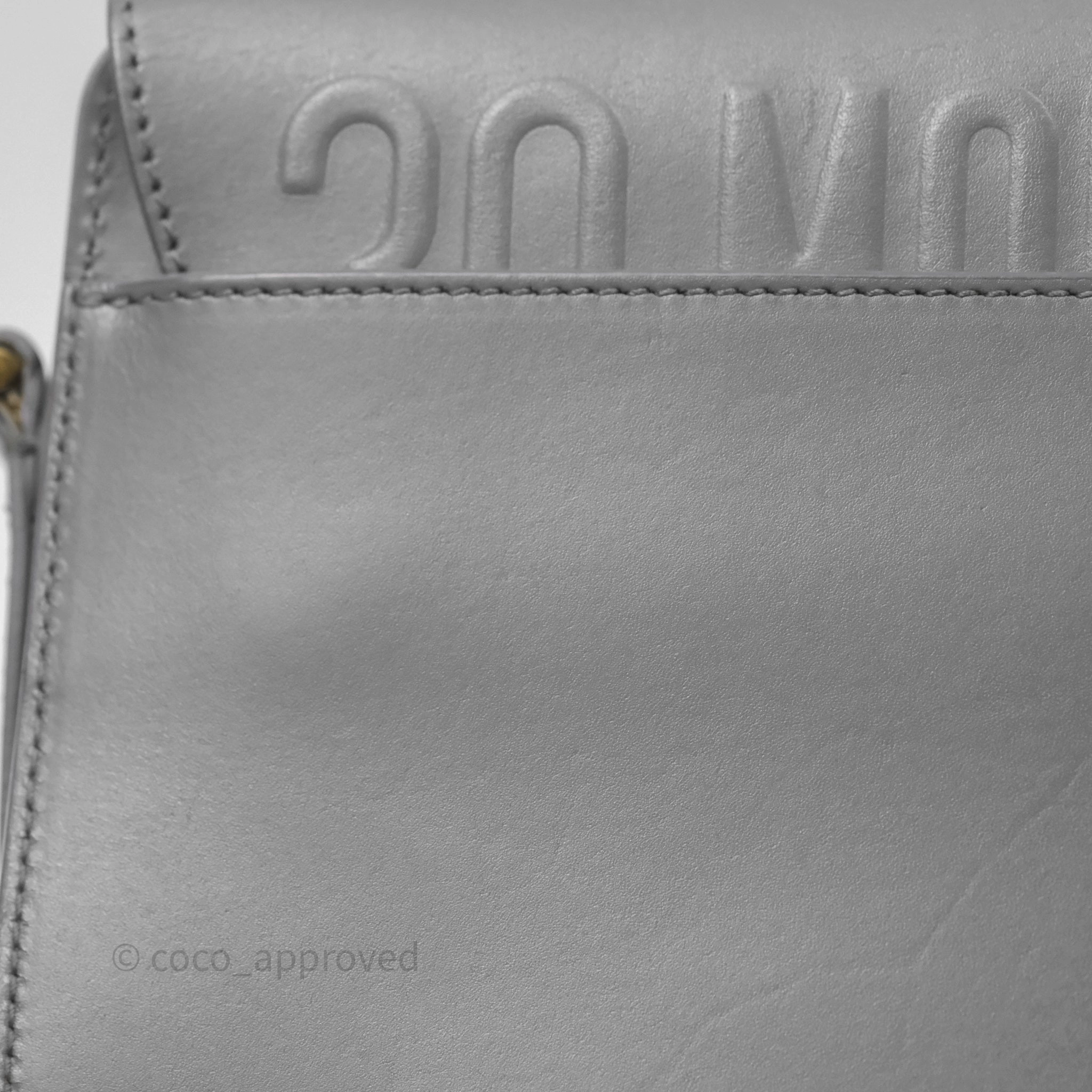 Christian Dior Medium Bobby Flap Grey Box Calfskin