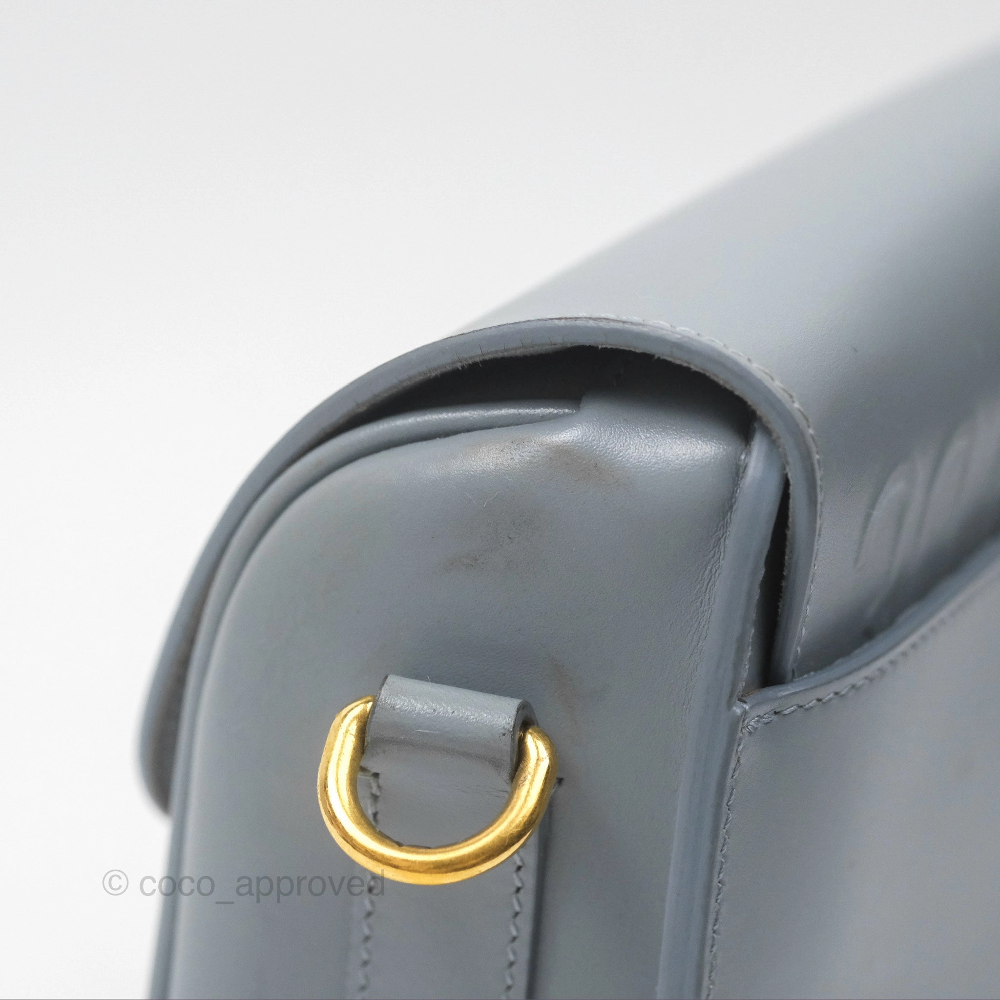 Christian Dior Medium Bobby Flap Grey Box Calfskin