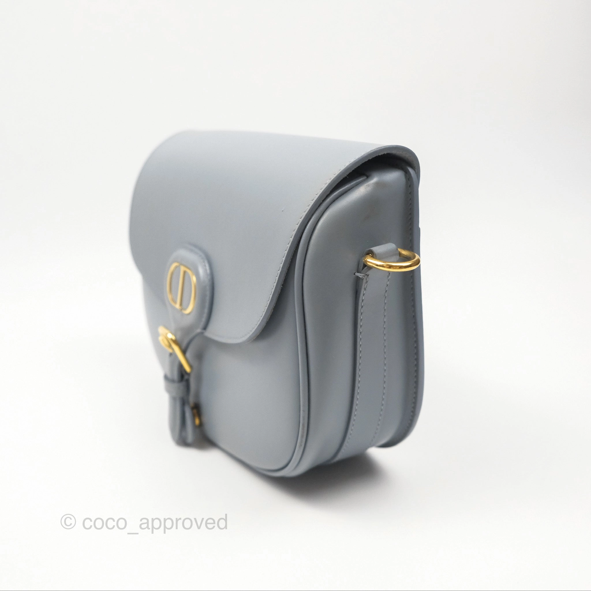 Christian Dior Medium Bobby Flap Grey Box Calfskin