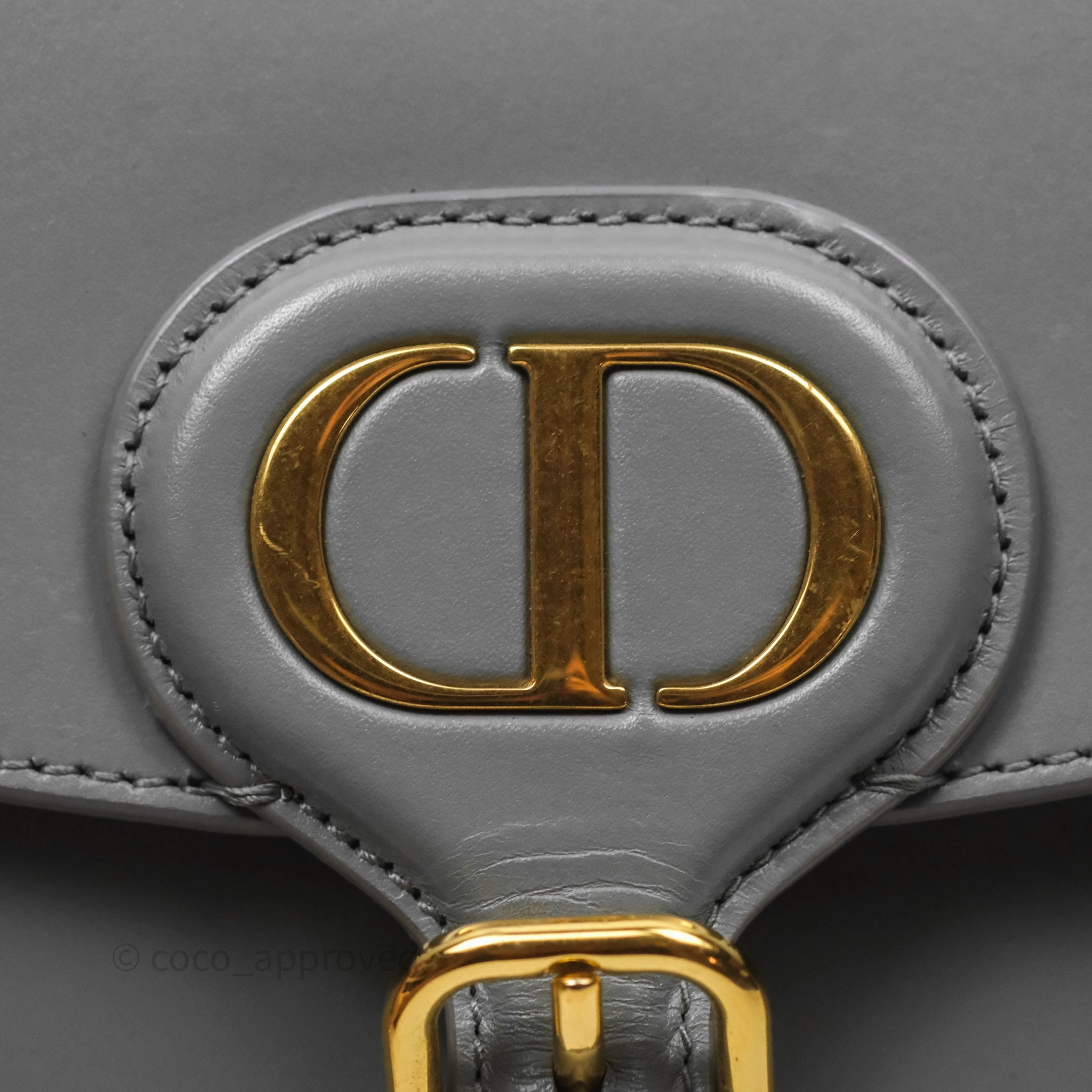 Christian Dior Medium Bobby Flap Grey Box Calfskin