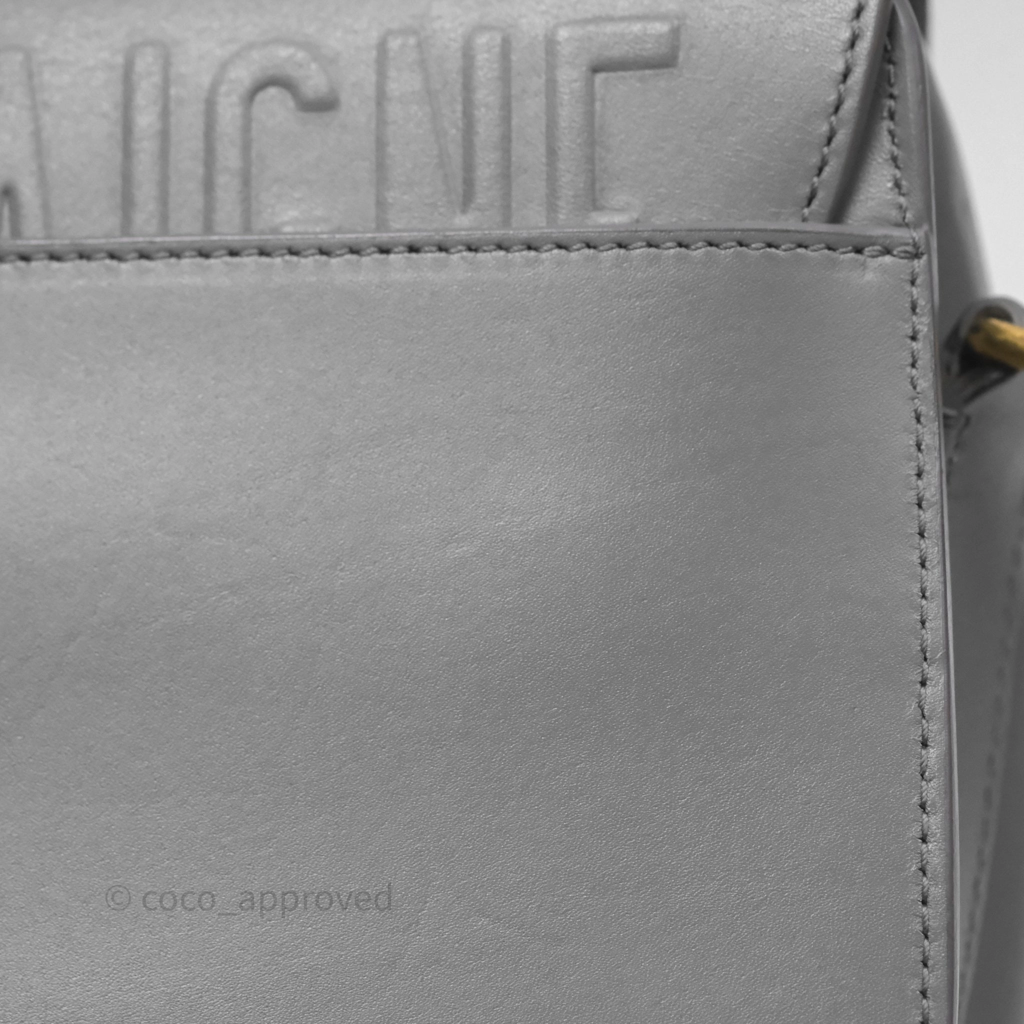 Christian Dior Medium Bobby Flap Grey Box Calfskin