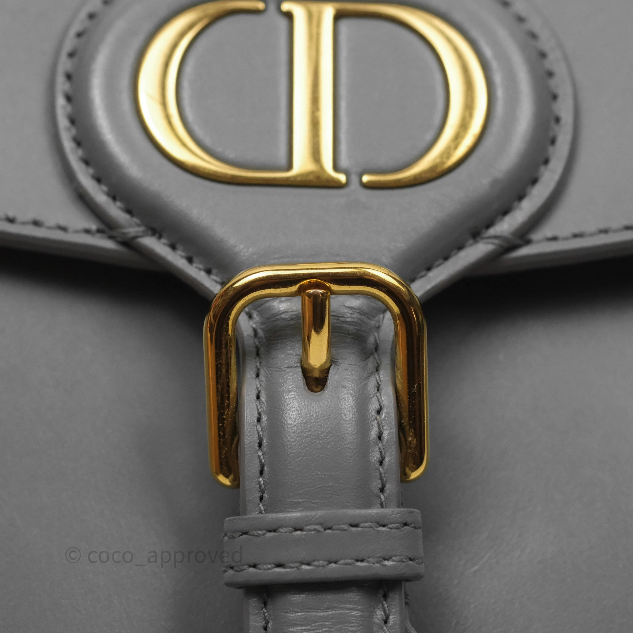 Christian Dior Medium Bobby Flap Grey Box Calfskin