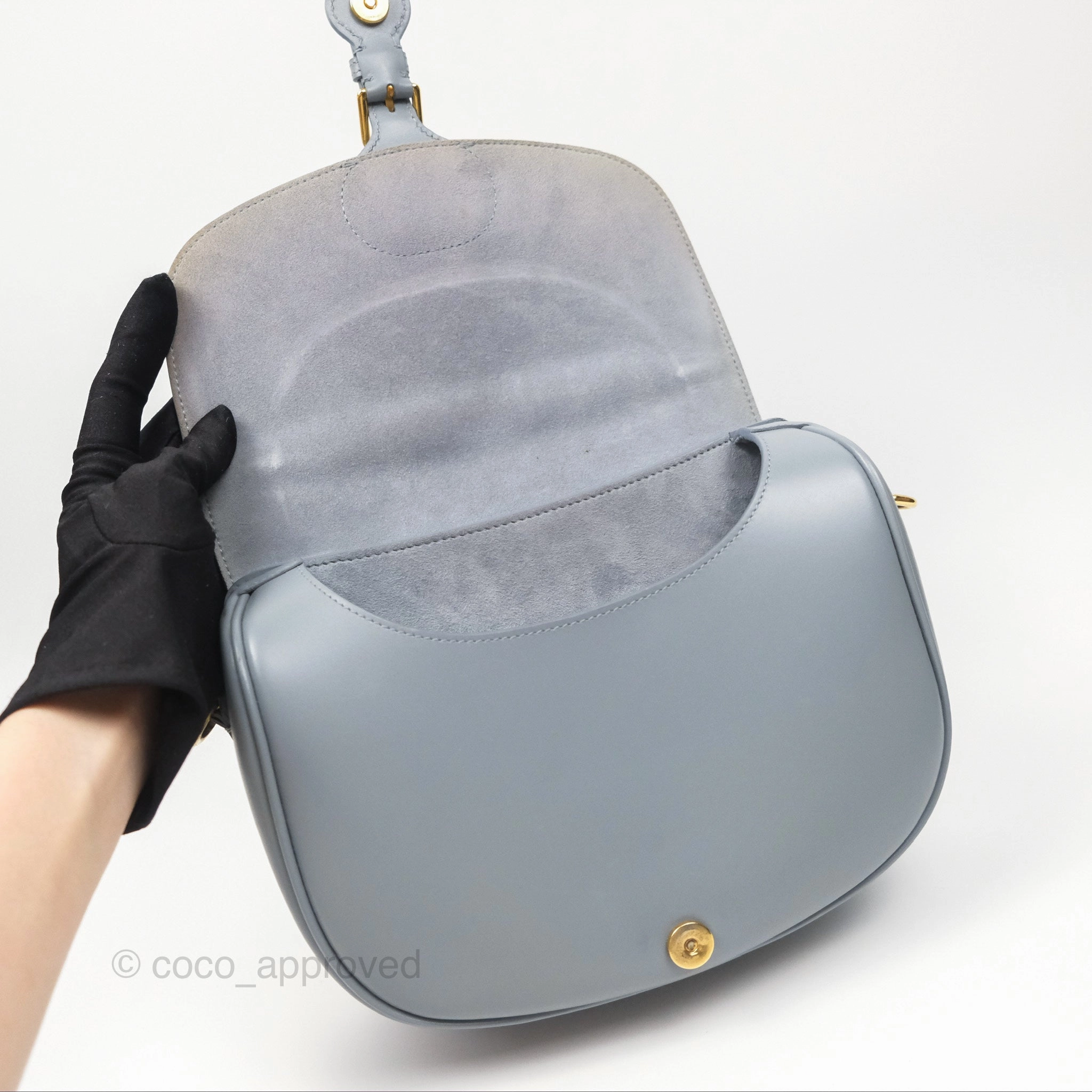 Christian Dior Medium Bobby Flap Grey Box Calfskin