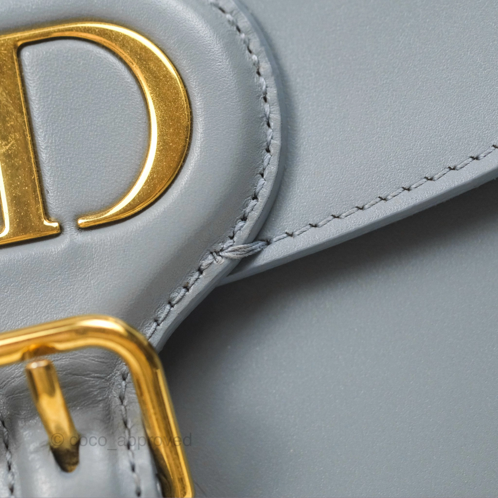 Christian Dior Medium Bobby Flap Grey Box Calfskin